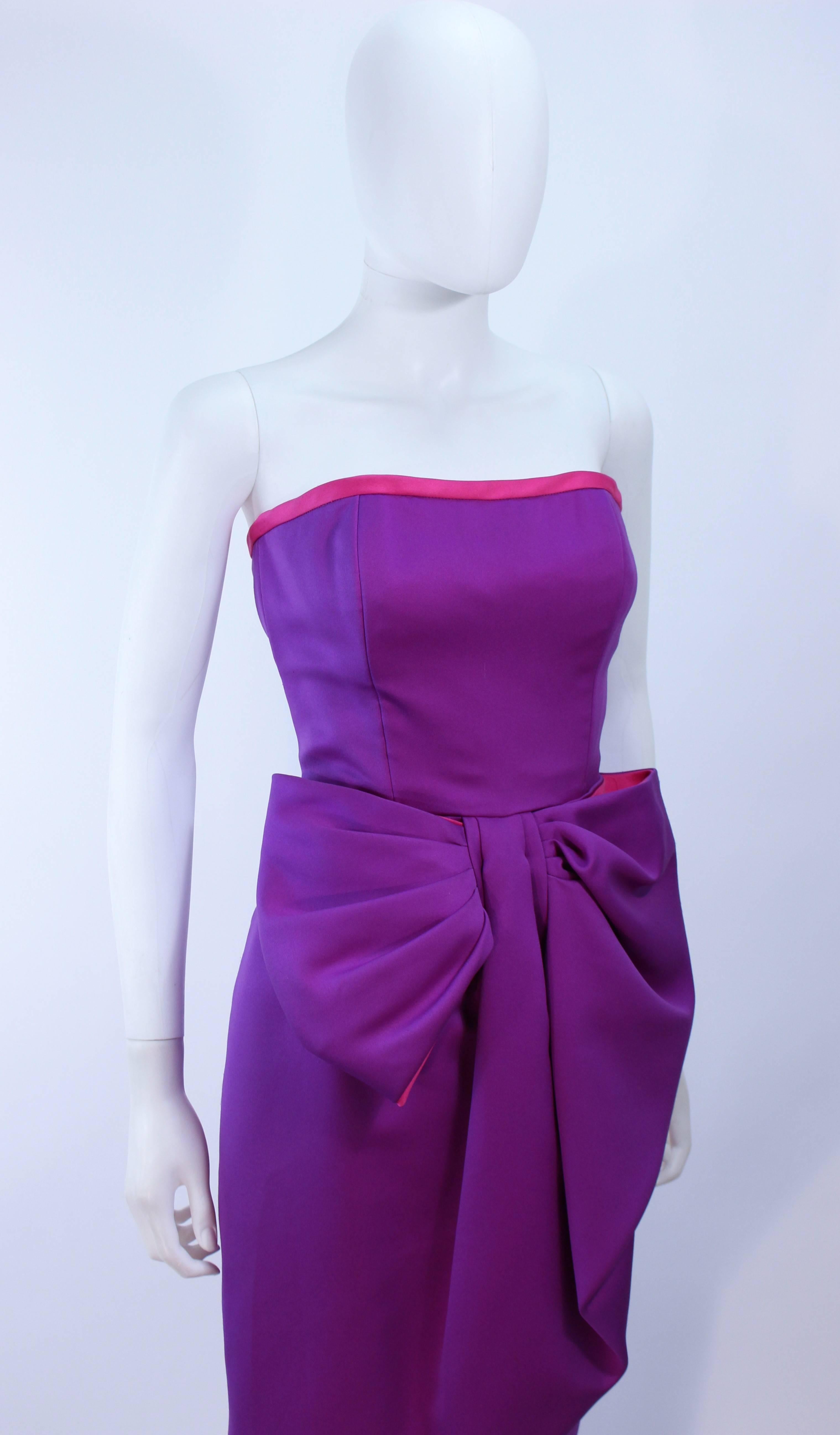 VICTOR COSTA Purple and Magenta Draped Bow Gown Size 8 10 1