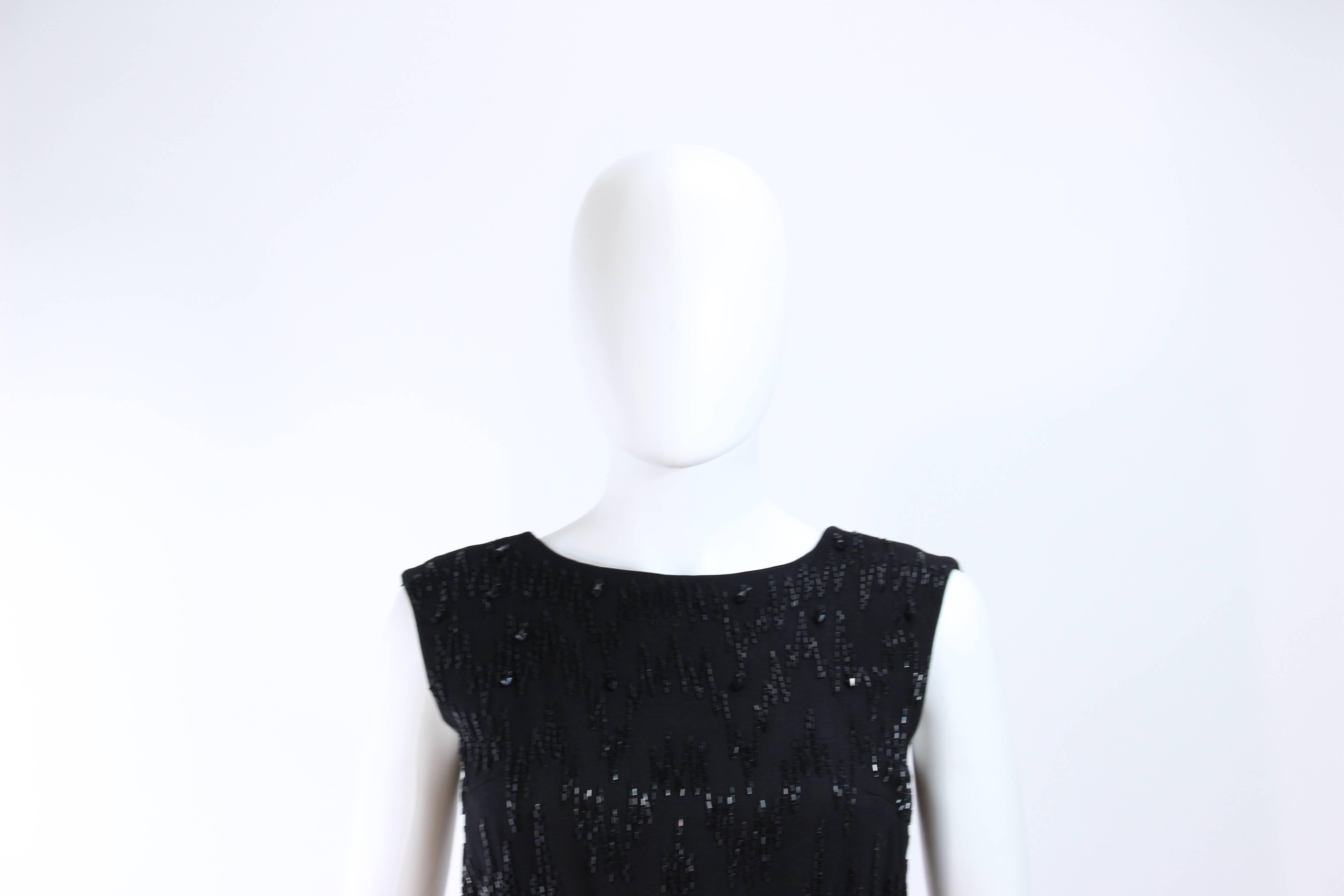 Vintage 1950's Hand beaded Gown with Belt Size 2 4 In Excellent Condition For Sale In Los Angeles, CA