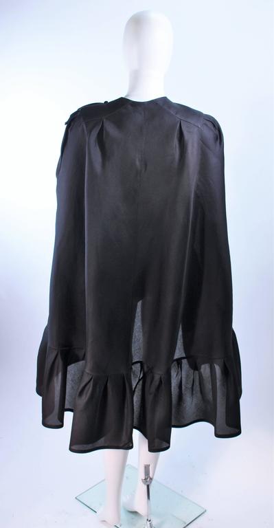 ANDRE LAUG ITALY Black Silk Ruffle Evening Cape For Sale at 1stDibs