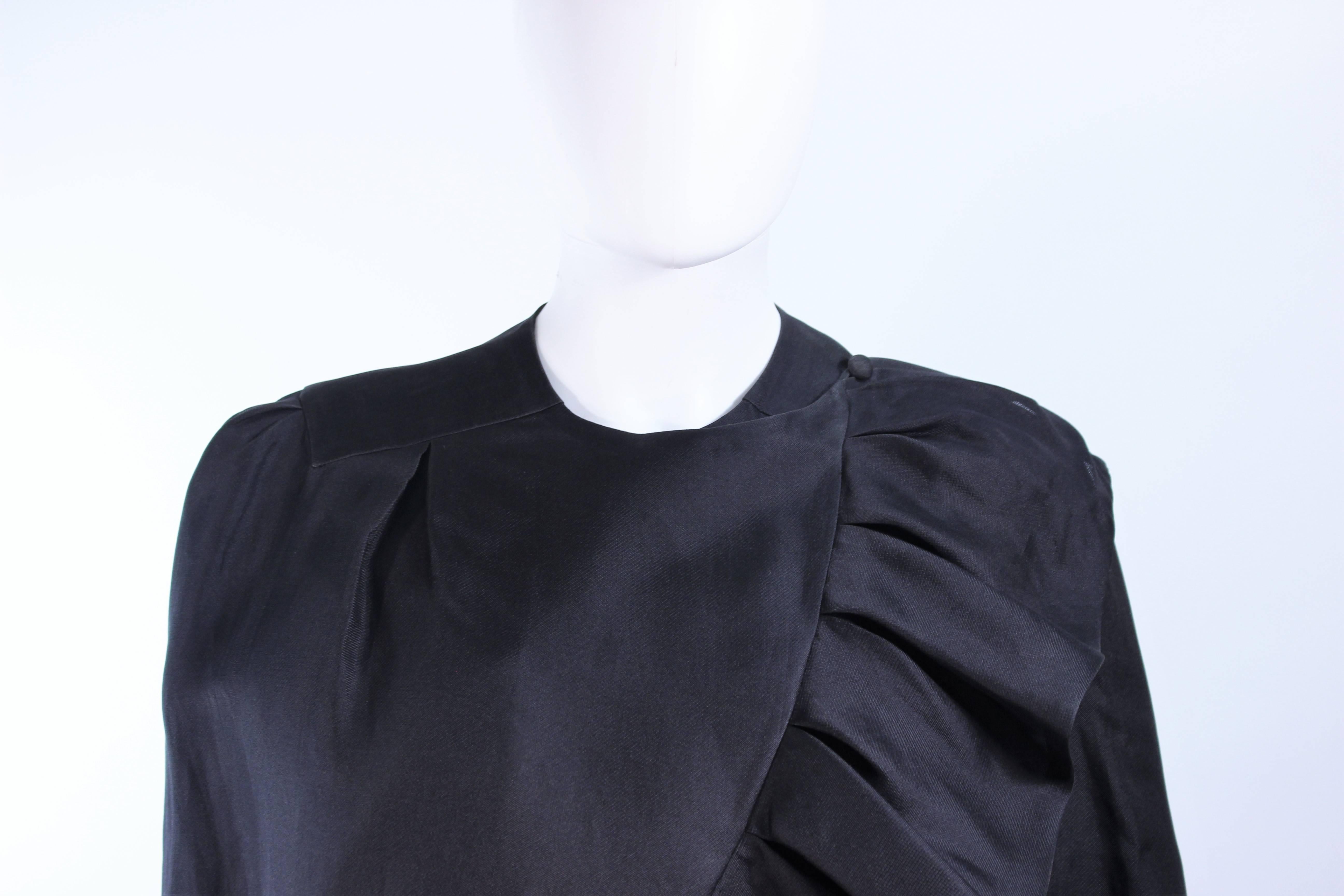 ANDRE LAUG ITALY Black Silk Ruffle Evening Cape In Excellent Condition For Sale In Los Angeles, CA