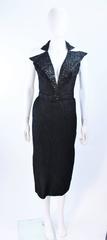 MIGUEL by Kenneth Johnson 1950's  Black Lace Cocktail Dress Sequin Collar Size 0