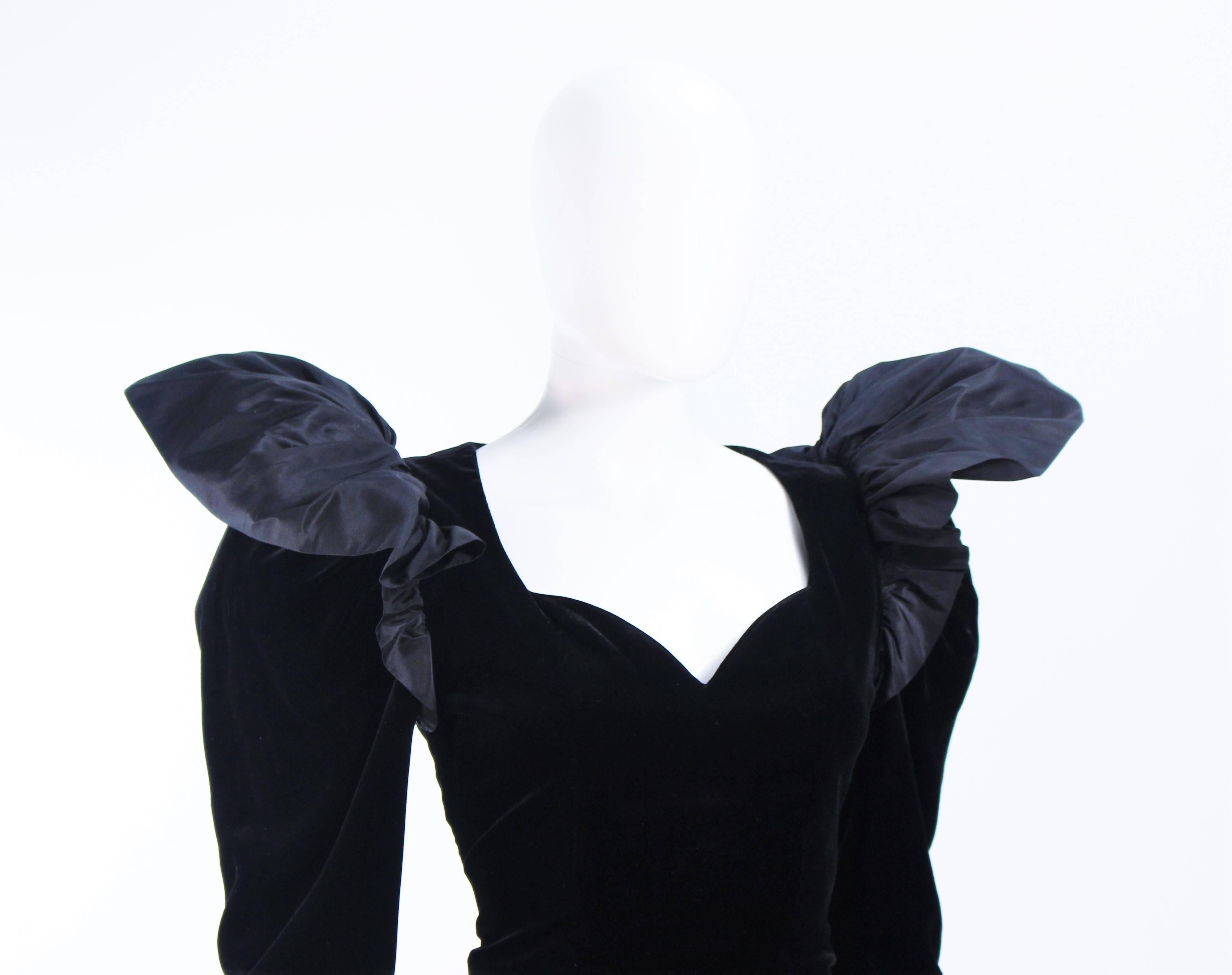 Women's LANVIN Black Dramatic Velvet Cocktail Dress Size 6 