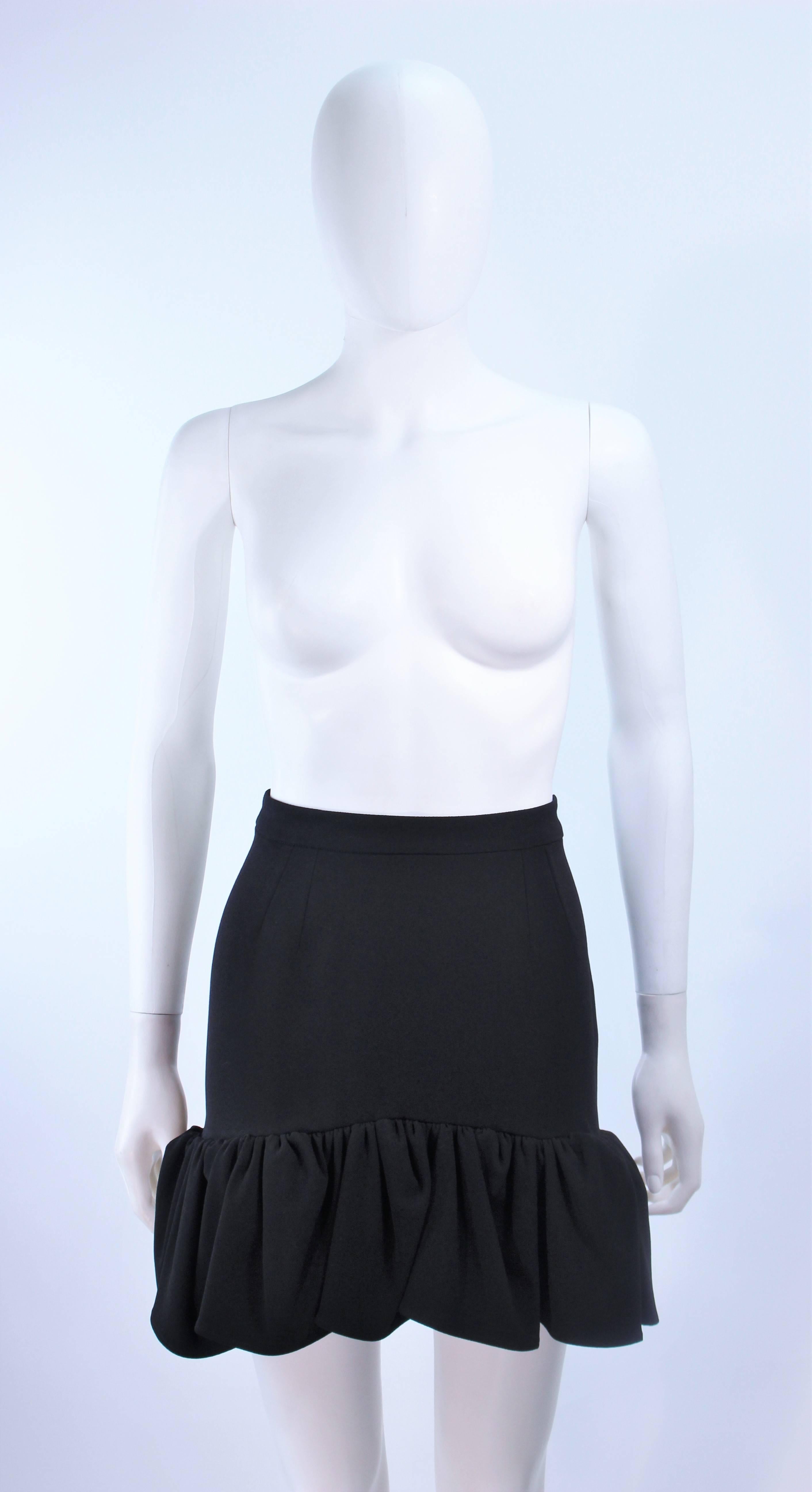 Women's BALENCIAGA Black Ruffle Hem Skirt Wool Size 36 NWT