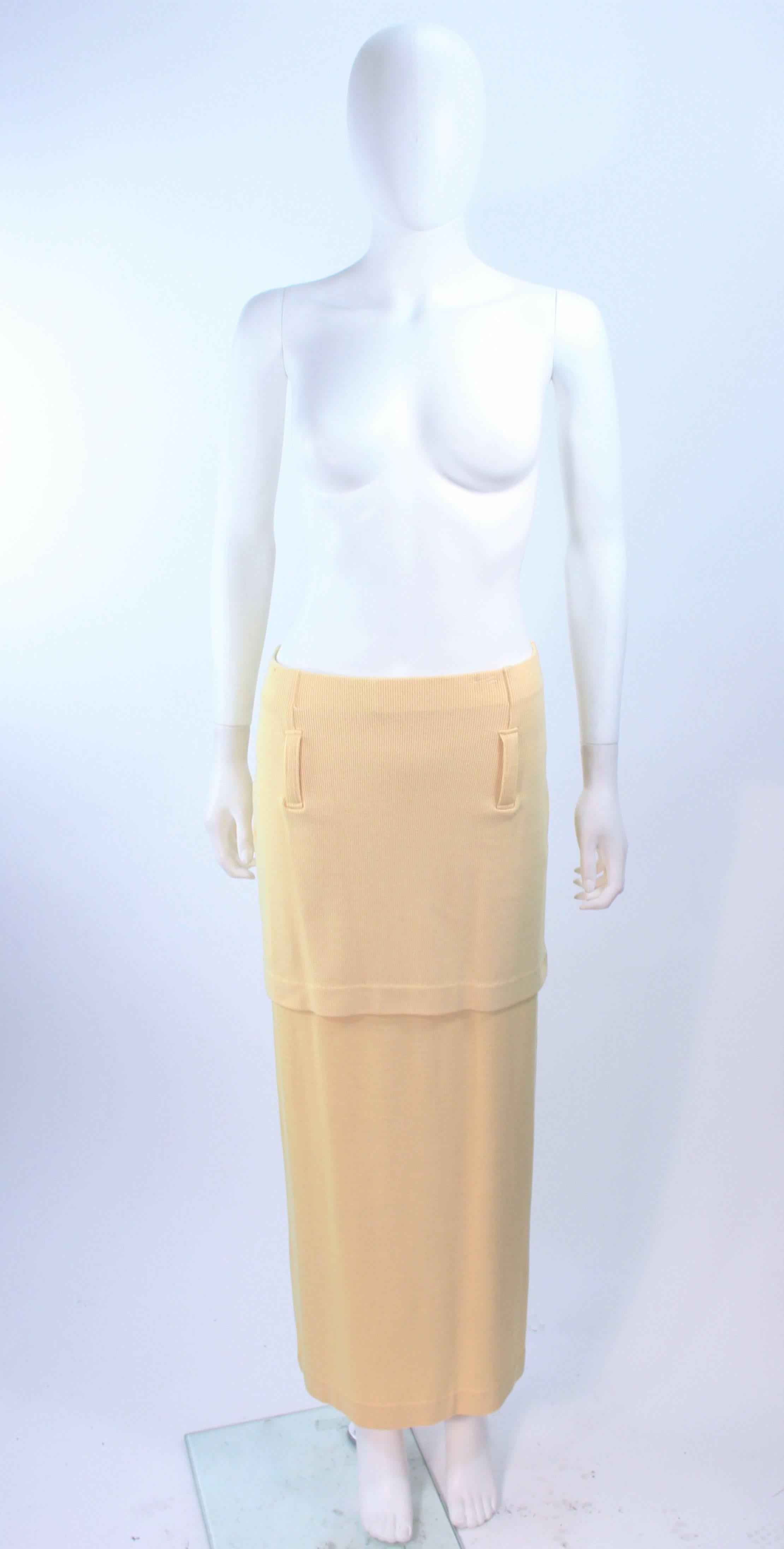 ISSEY MIYAKI Yellow Two Piece Skirt and Sweater Ensemble Size 4 6 8 4