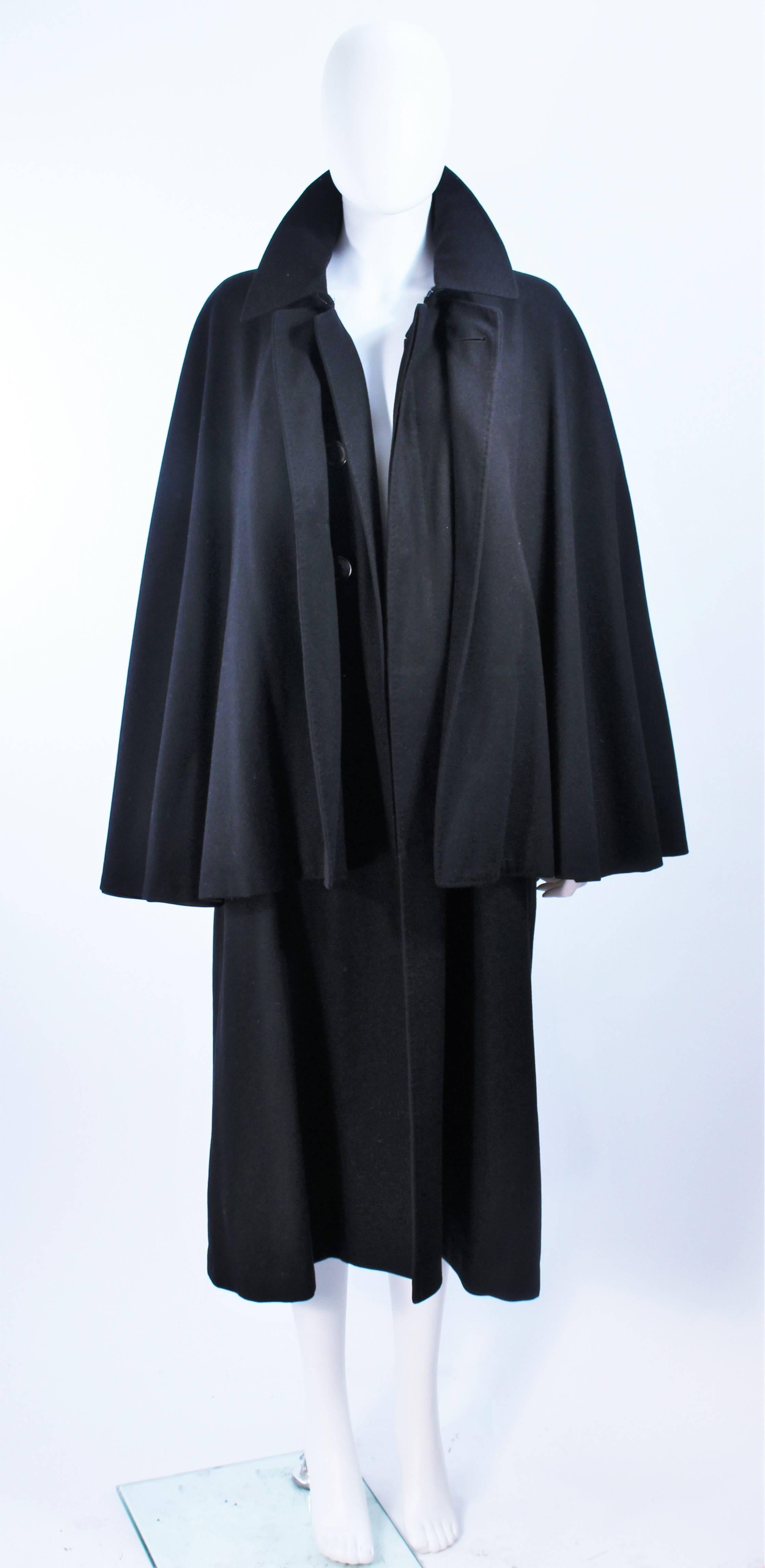 Women's Vintage 1960's Black Wool Cape Size 6 8 For Sale
