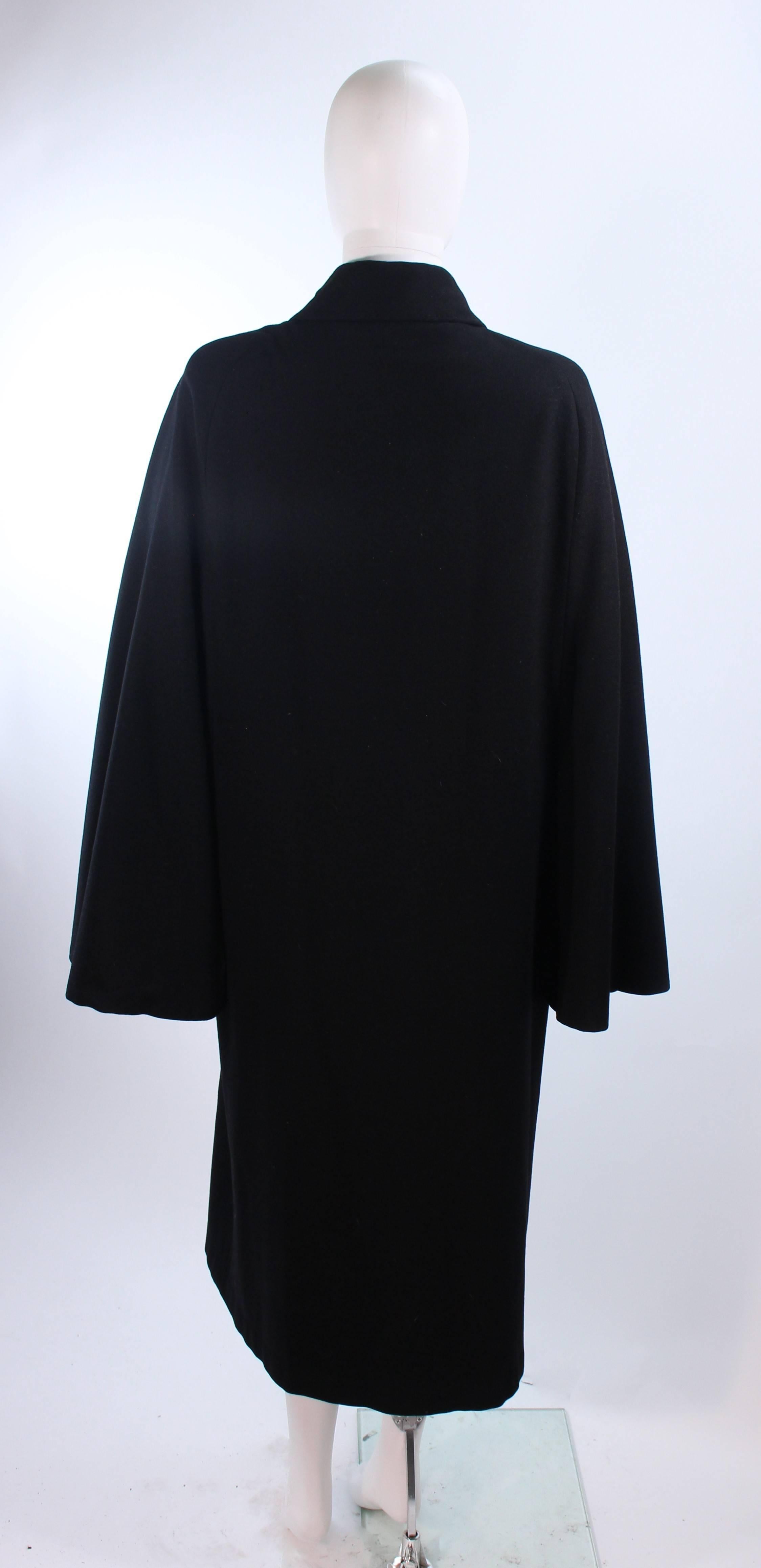 Vintage 1960's Black Wool Cape Size 6 8 For Sale 5