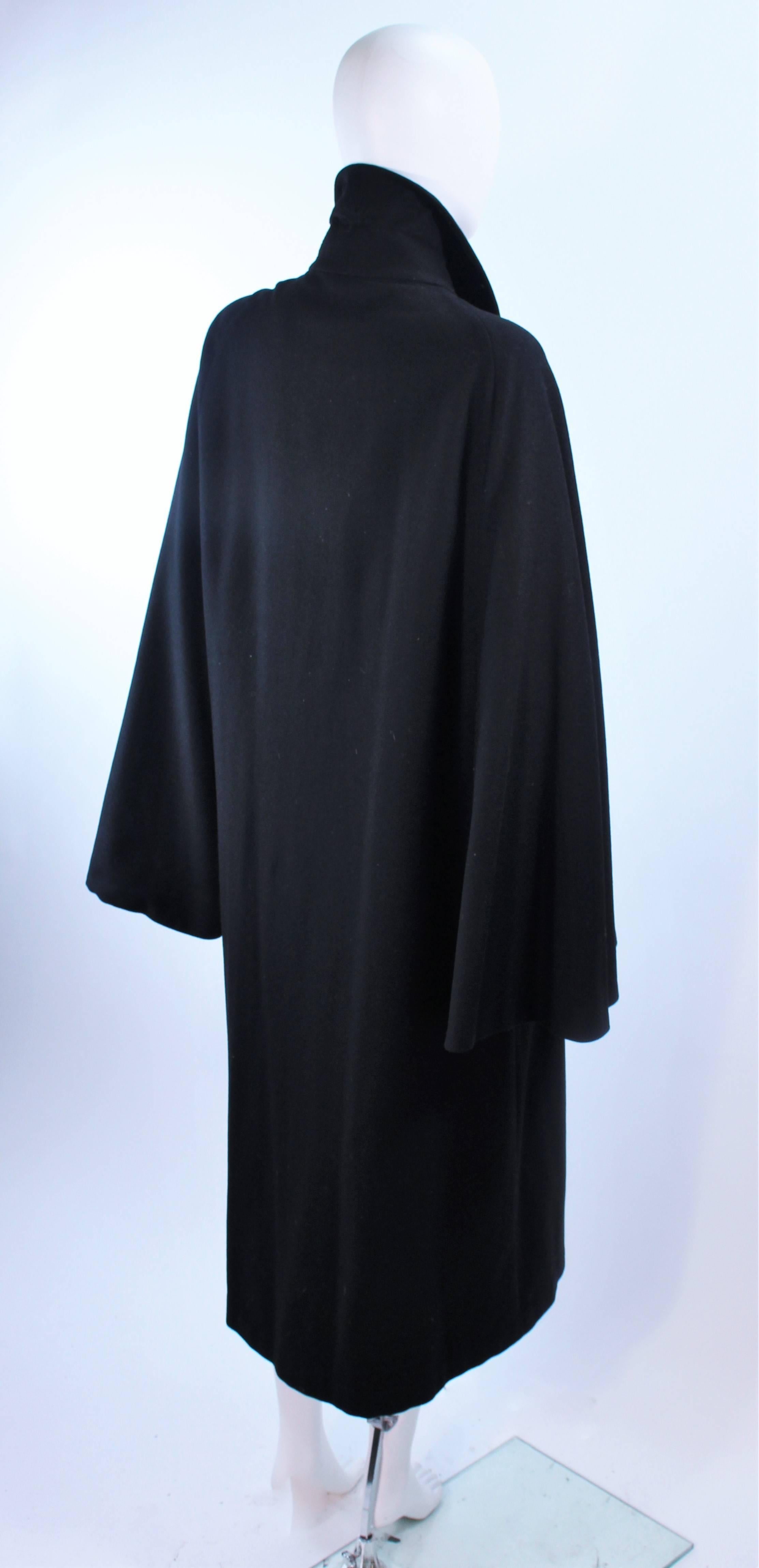 Vintage 1960's Black Wool Cape Size 6 8 For Sale 4