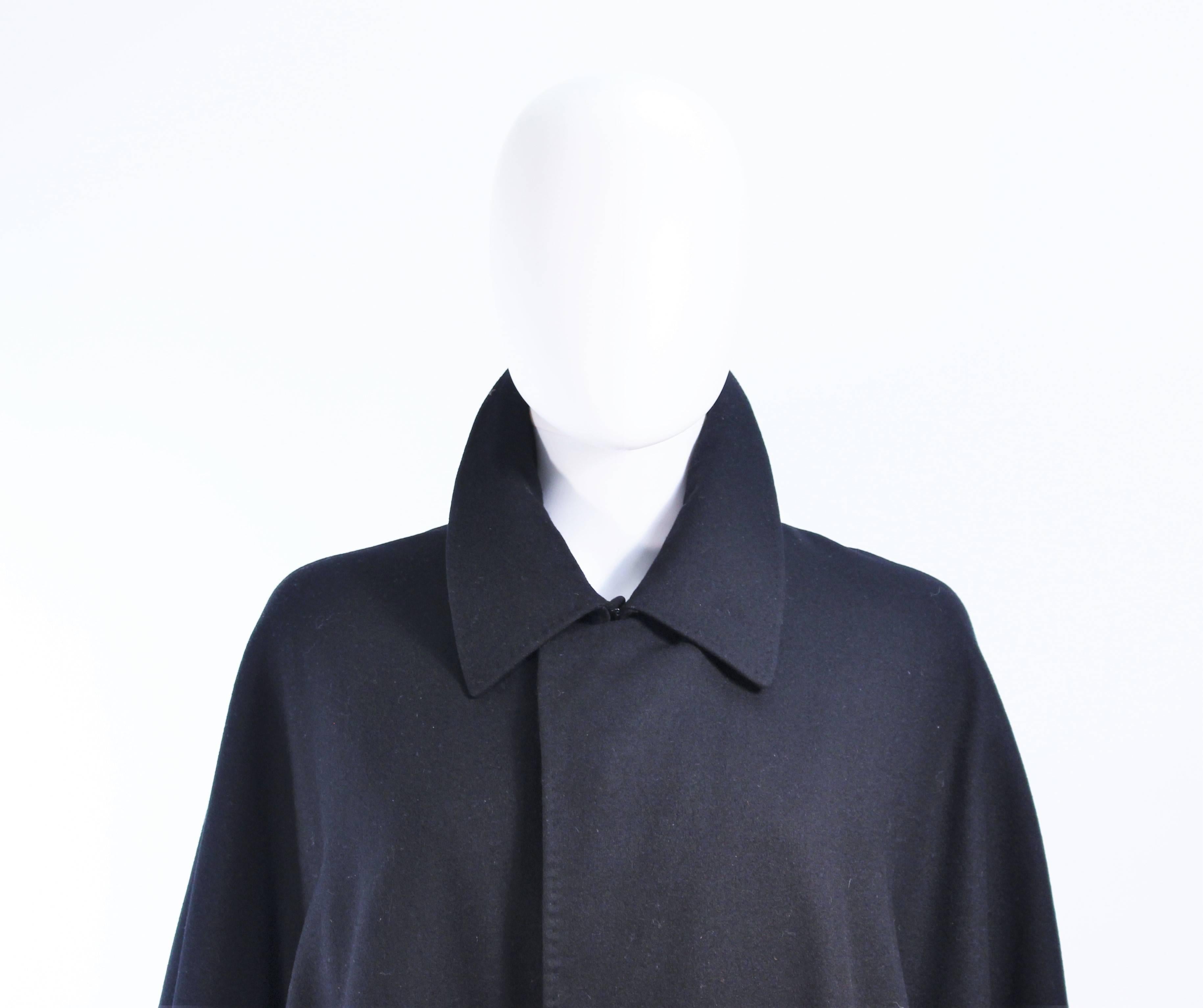 Vintage 1960's Black Wool Cape Size 6 8 For Sale 1