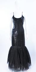 JILL RICHARDS Robe noire à sequins avec ourlet à paillettes en tulle Taille 4