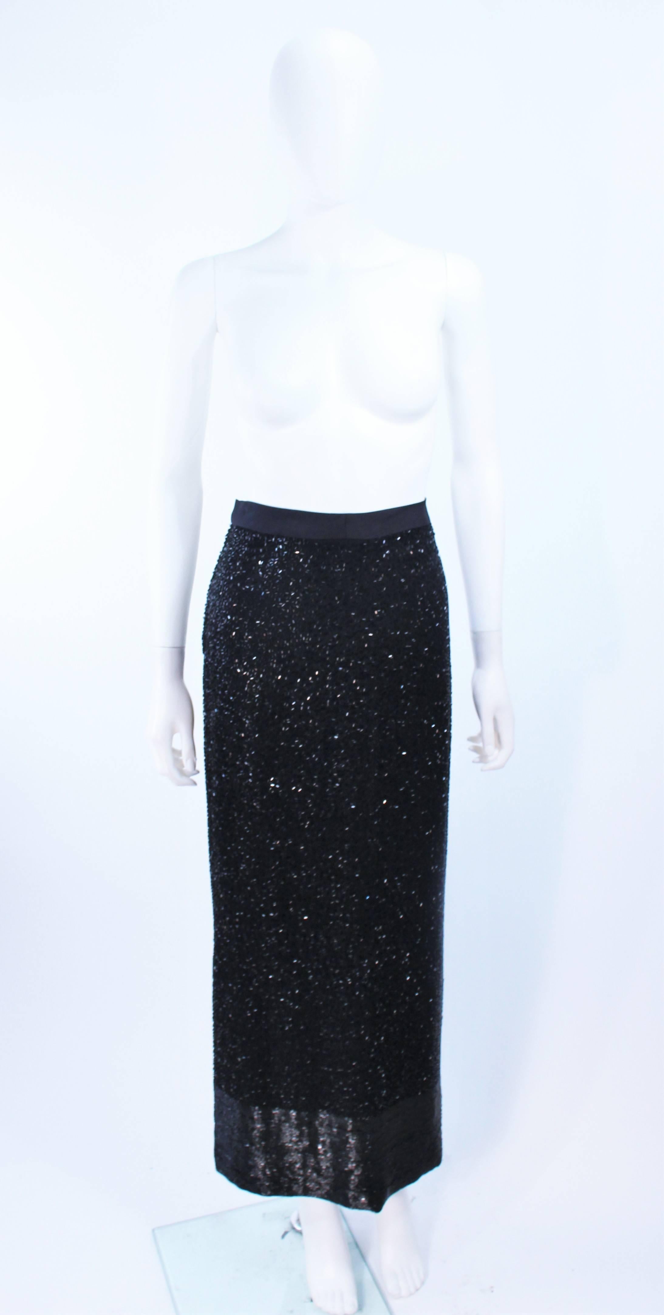 Vintage 1960's Black Beaded Evening Ensemble Size 6 For Sale 5