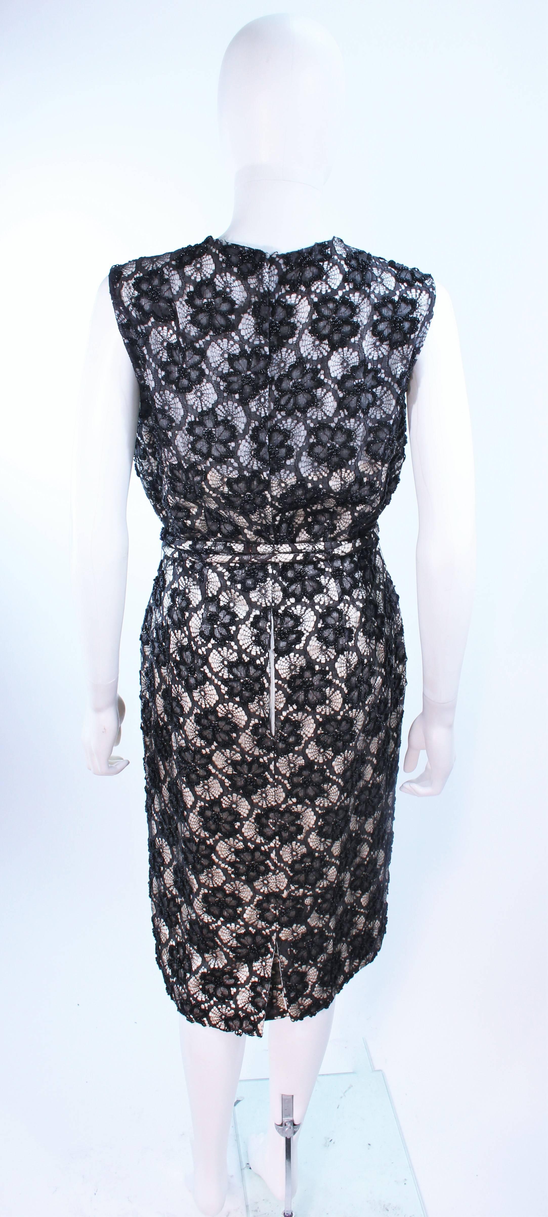 Women's SWEE LO HAUTE COUTURE INTERNATIONAL 1960's Beaded Cocktail Dress Size 10 For Sale