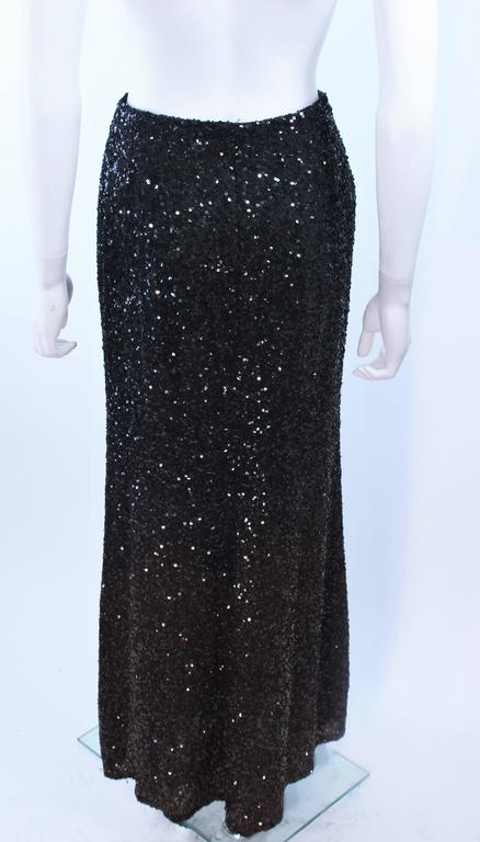 BILL BLASS Black and Brown Sequin Ombre Skirt Size 6 For Sale at 1stDibs
