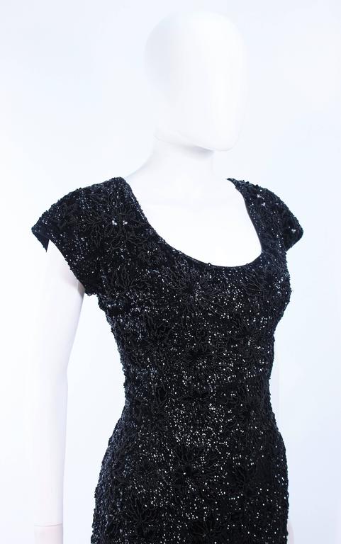 BRUCE ARNOLD 1960's Black Beaded Gown Size 6 For Sale at 1stdibs