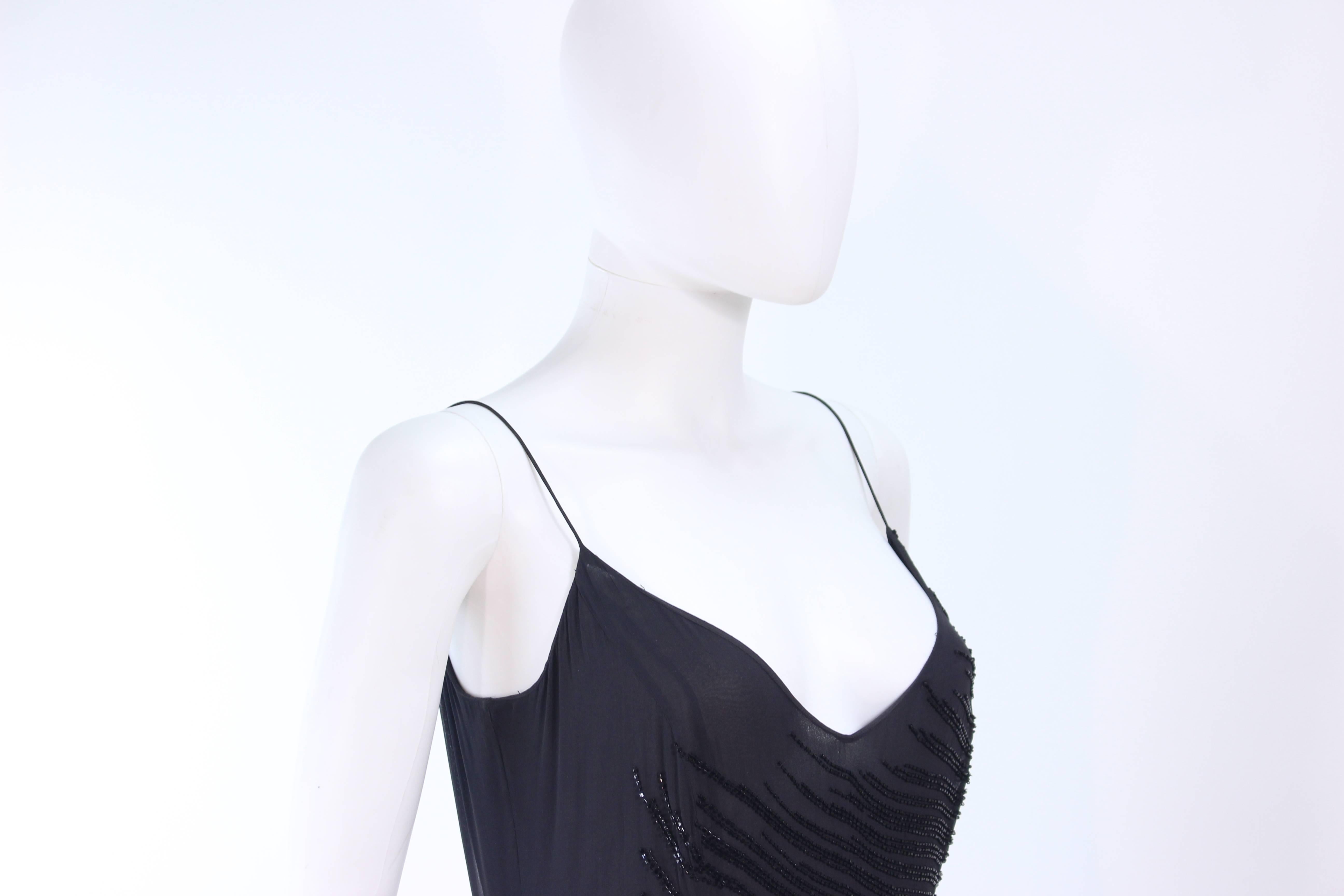 AMANDA WAKELY Black Beaded Silk Chiffon Gown Size 8 For Sale 2
