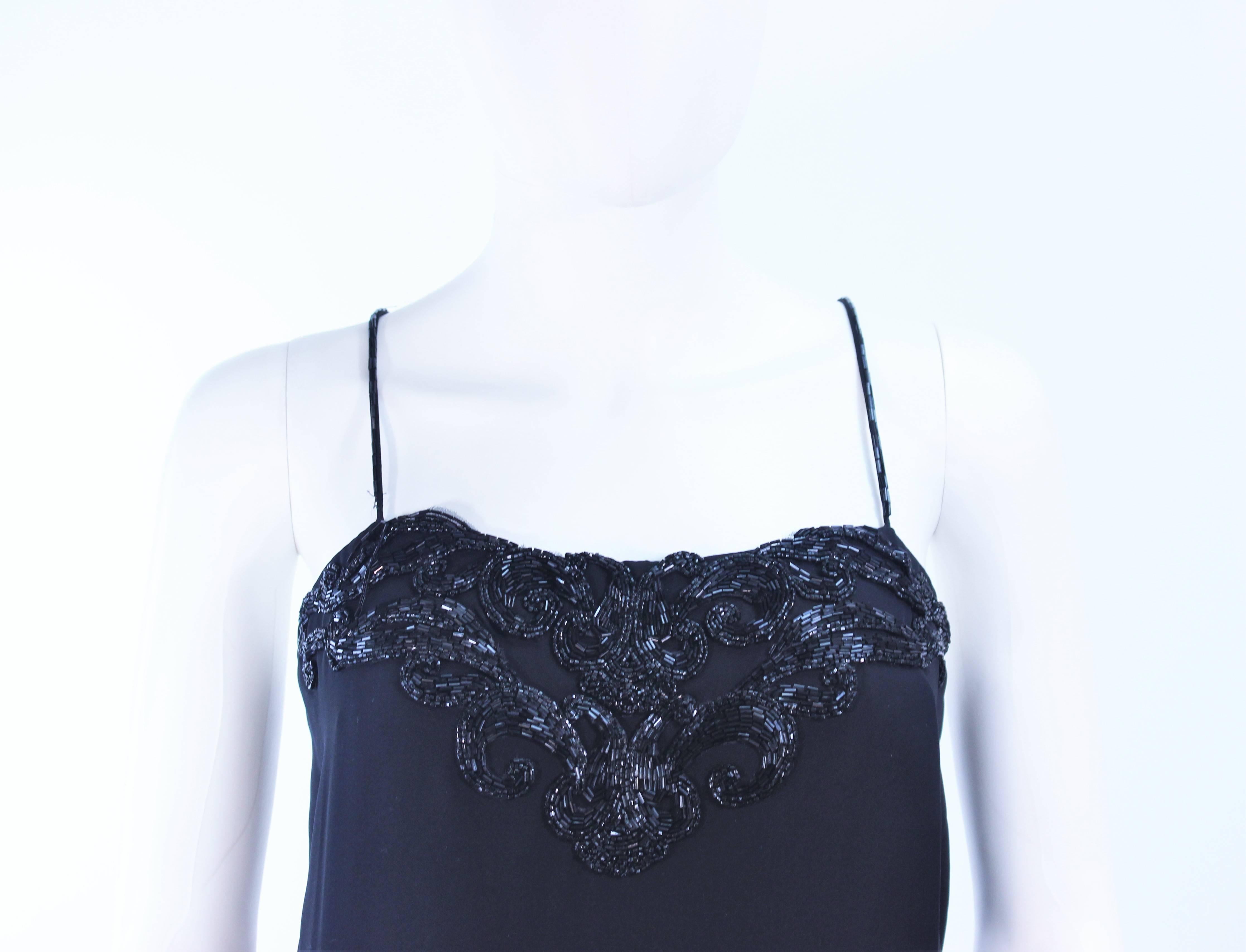 STAVROPOULOS Schwarzes Chiffon-Kleid mit perlenbesetzter Büste Größe 4 6 Damen im Angebot