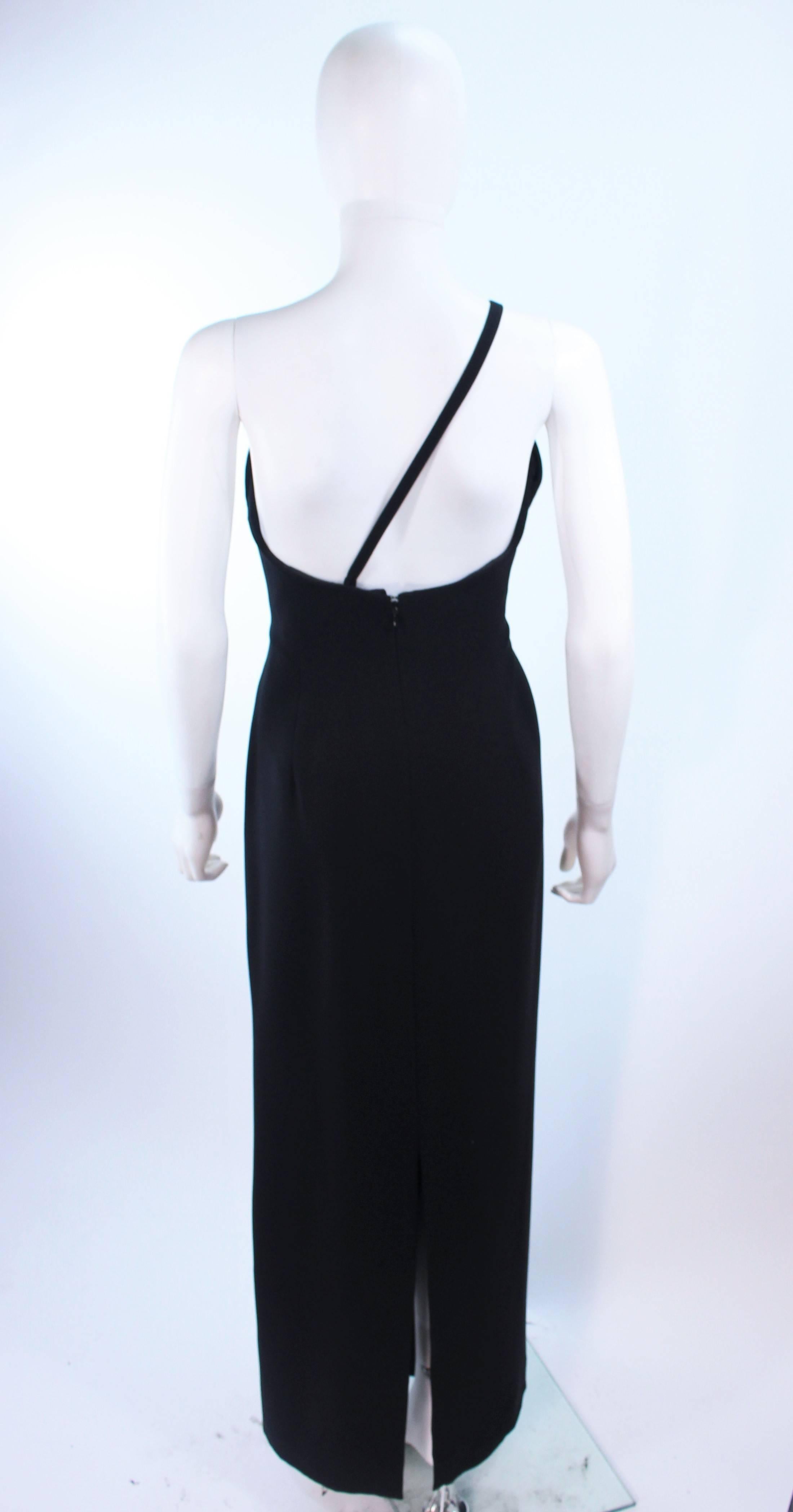 Women's GIORGIO ARMANI Black Silk Asymmetrical One Shoulder Gown Size 44