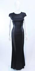 RICHARD TYLER Black Silk & Chiffon Sheer Gown Size 8