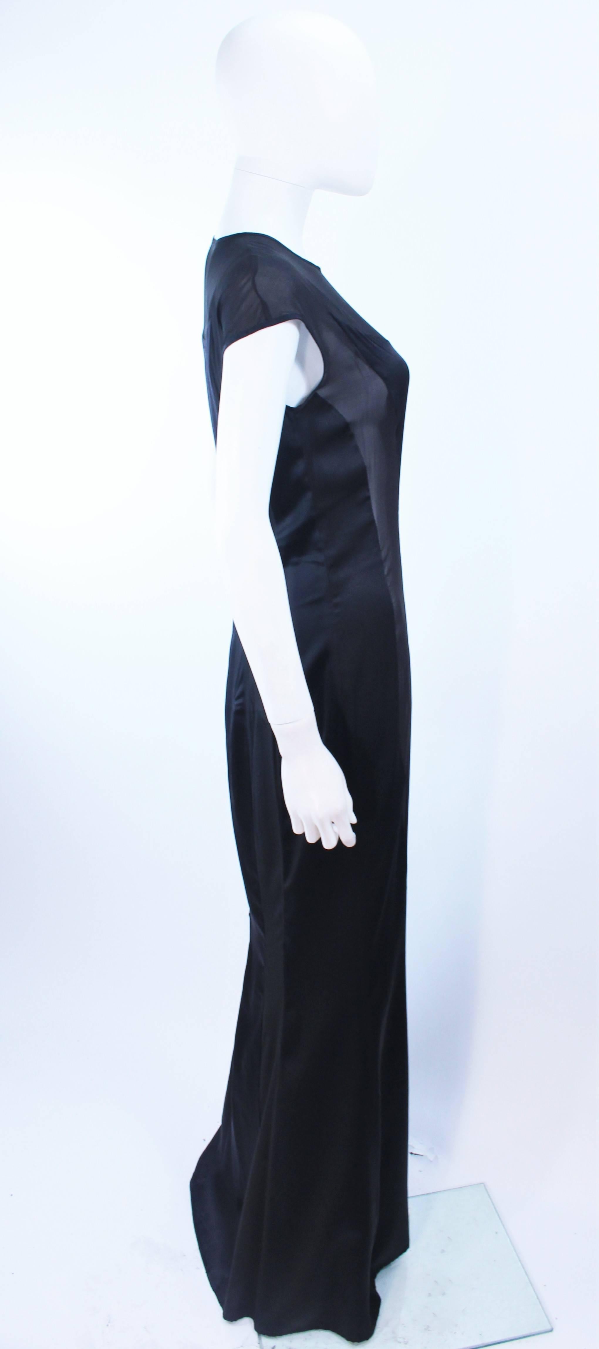 Women's RICHARD TYLER Black Silk & Chiffon Sheer Gown Size 8 For Sale