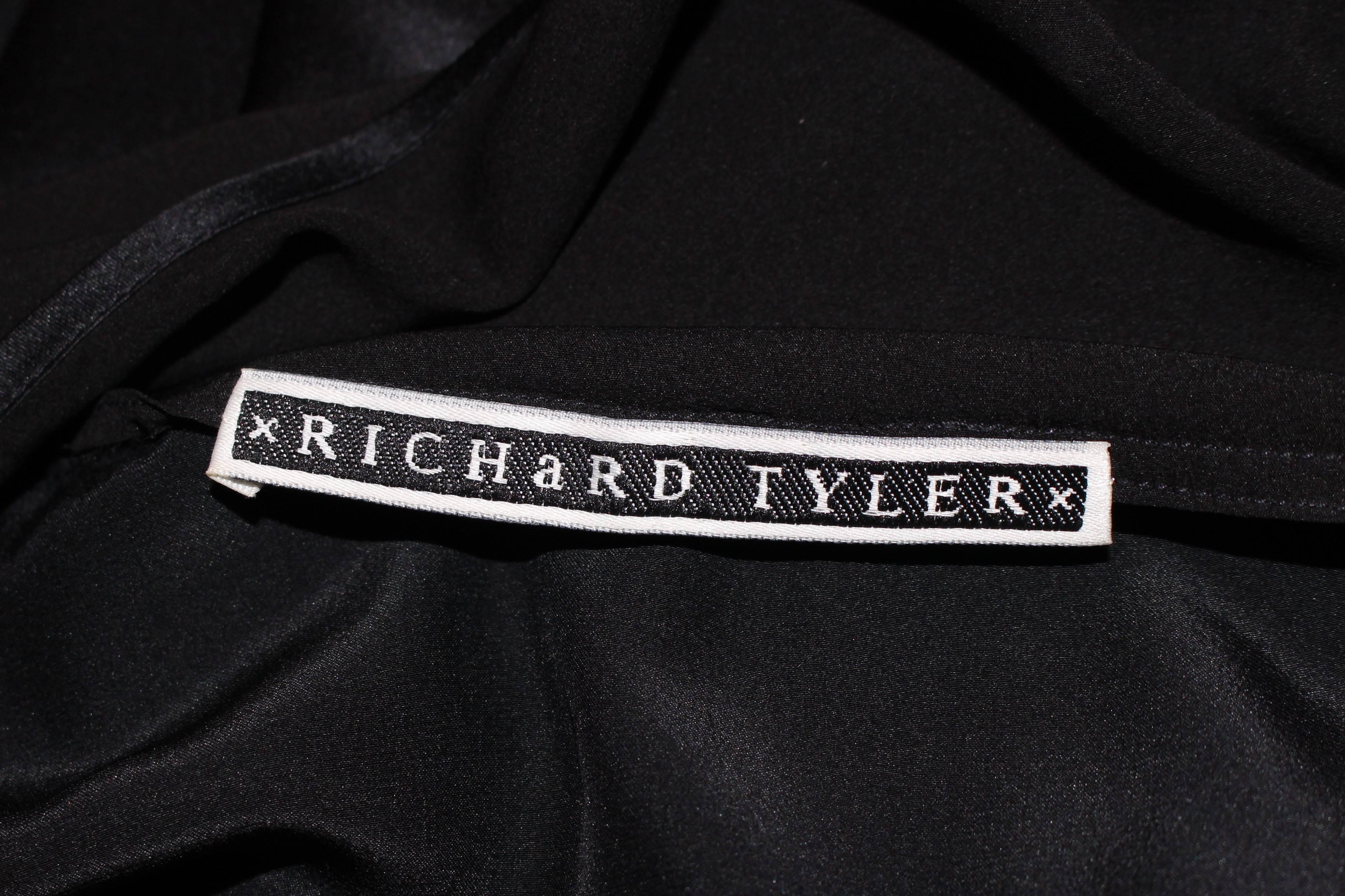 RICHARD TYLER Black Silk & Chiffon Sheer Gown Size 8 For Sale 2