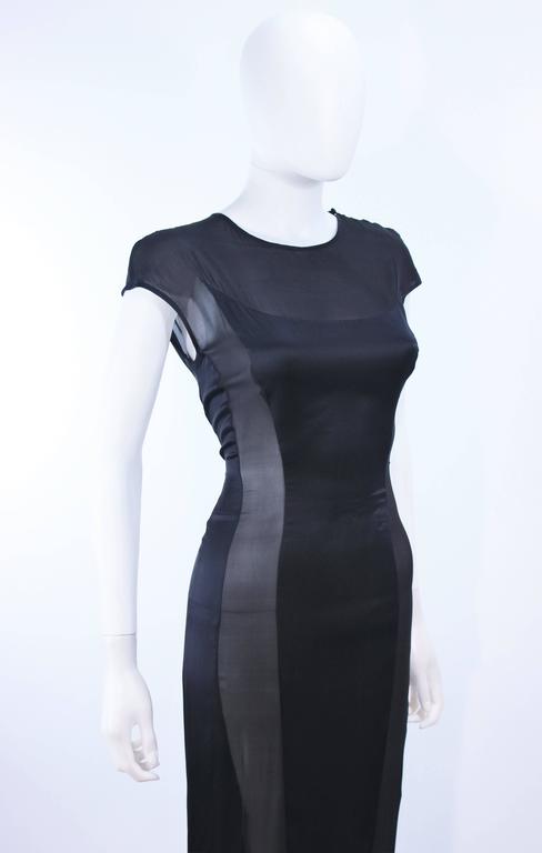 Richard Tyler Black Silk & Chiffon Sheer Gown Size 8