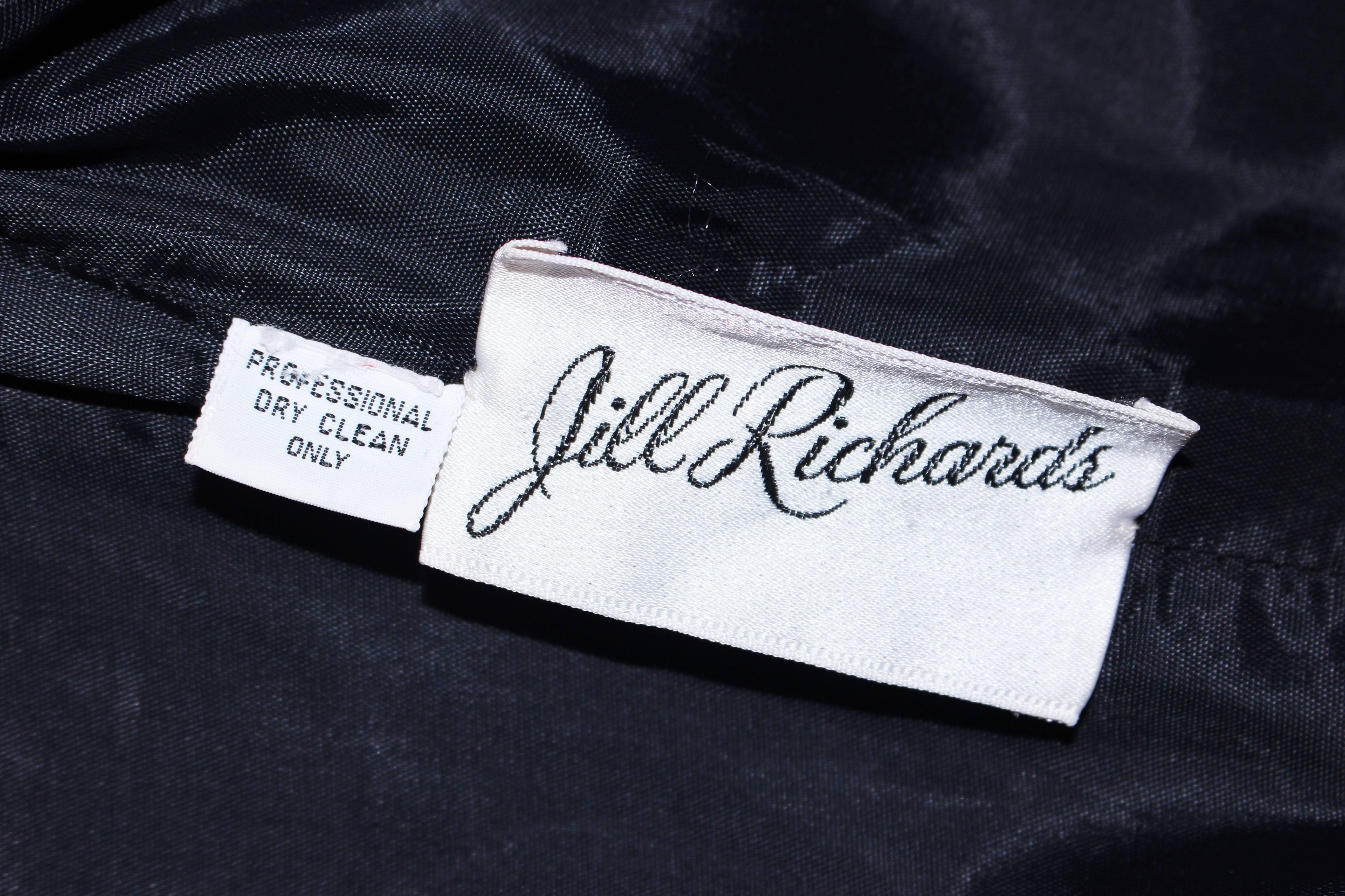 JILL RICHARDS Black and Purple Satin Gown with Bow Applique Size 4 6 6