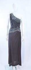 GIORGIO Beverly Hills Grey Sequin and Beaded Asymmetrical Design Size 8