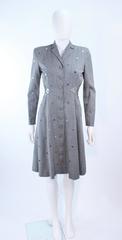 KAY COLLIER Grey Wool Coat Dress with Sequin Applique Size 2 4