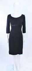 KAT DAUZIG Black Silk Crepe Cocktail Dress Beaded Size 2 4