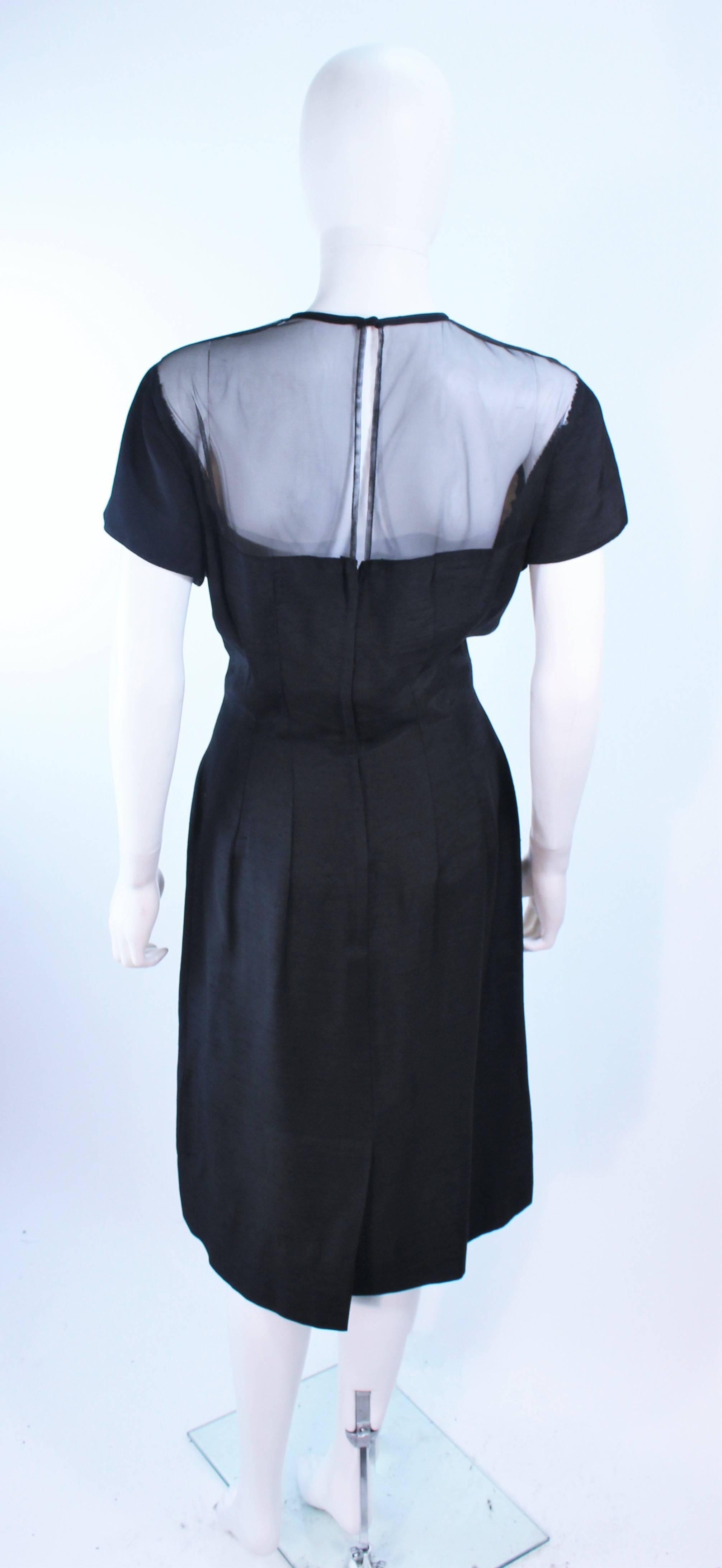 J. HARLAN Black Silk and Lace Cocktail Dress with Sheer Details Size 8 For Sale 5