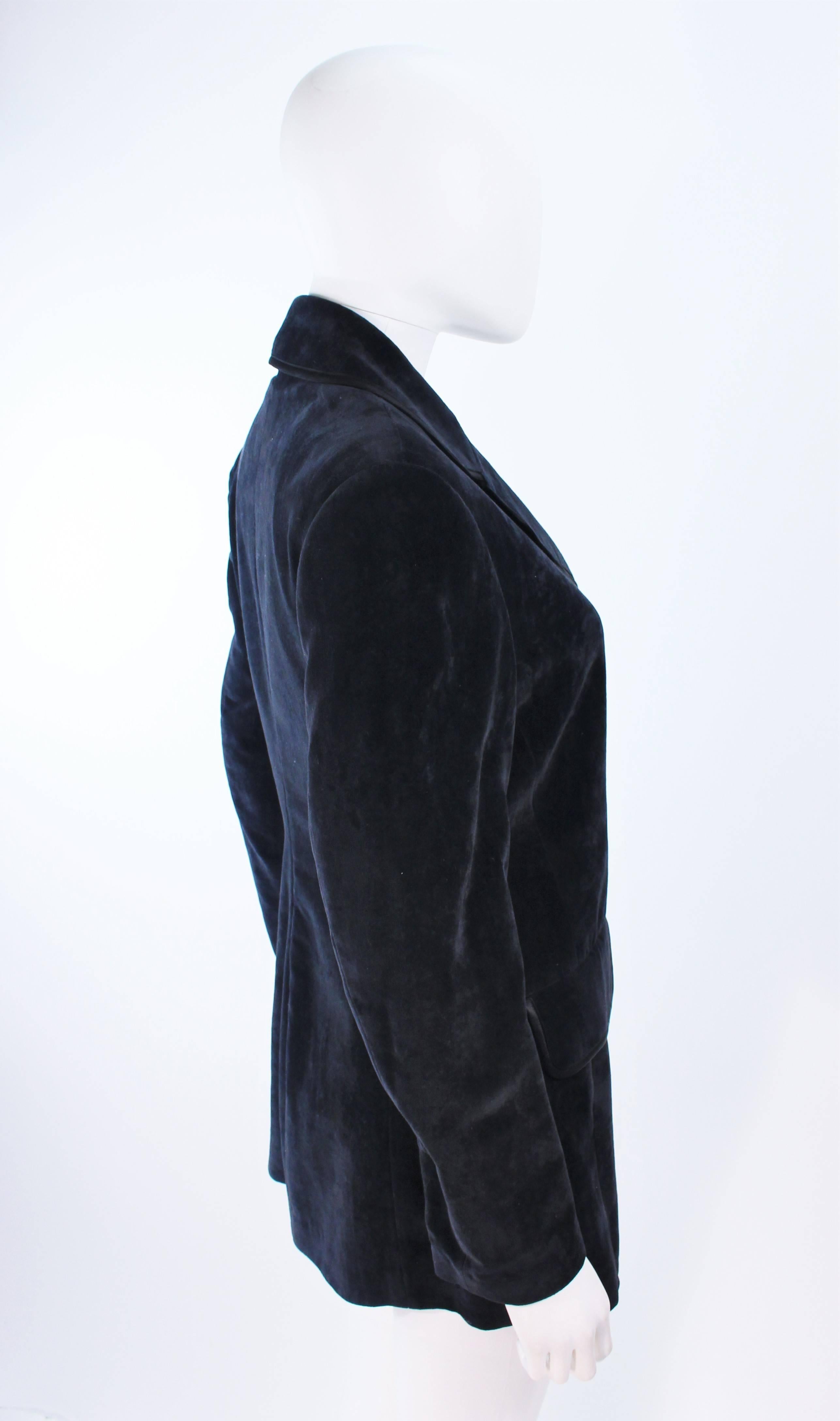 CHRISTIAN LACROIX Black Velvet Jacket with Silk Trim Size 40 For Sale 3