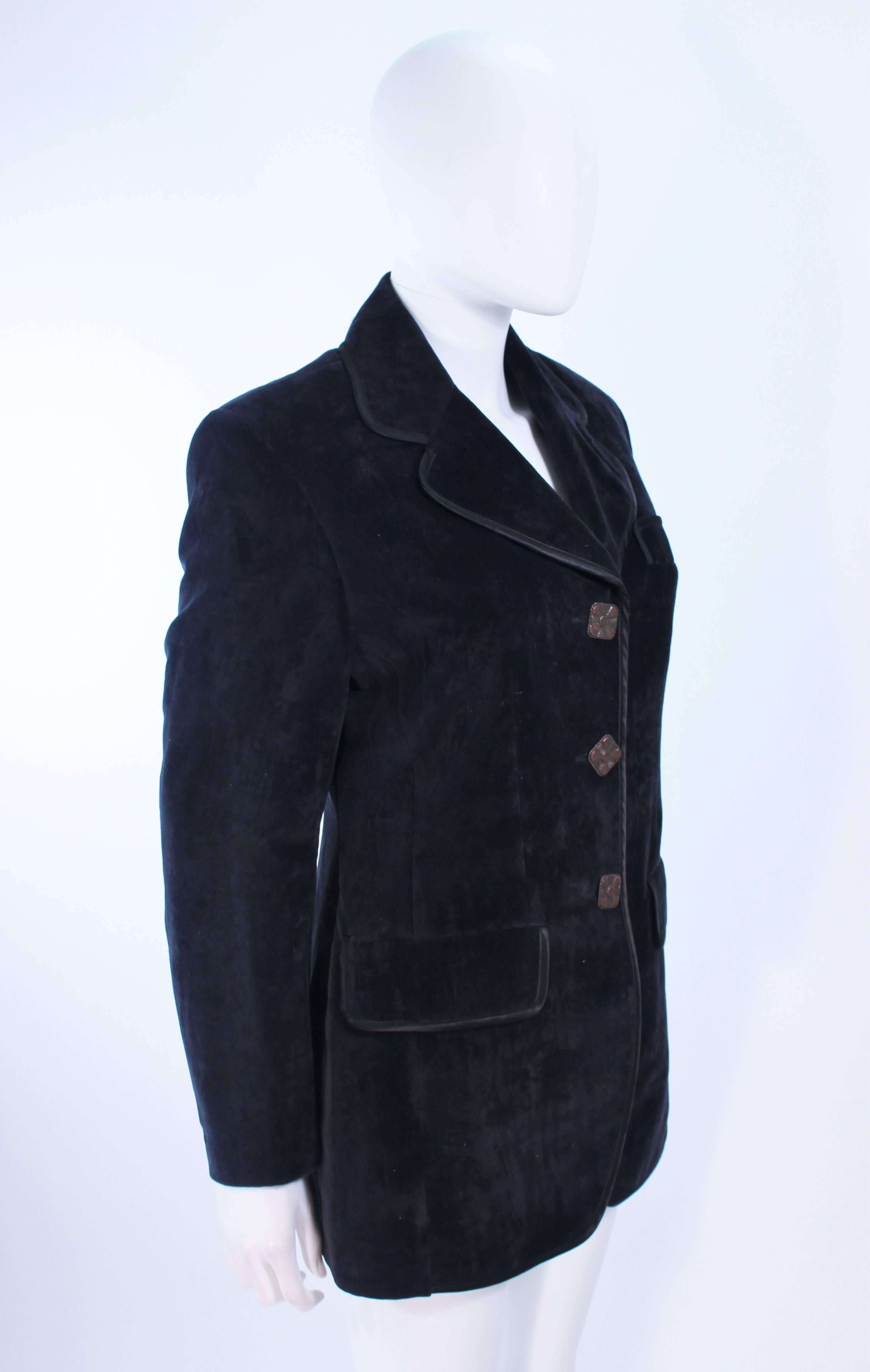 CHRISTIAN LACROIX Black Velvet Jacket with Silk Trim Size 40 For Sale 1