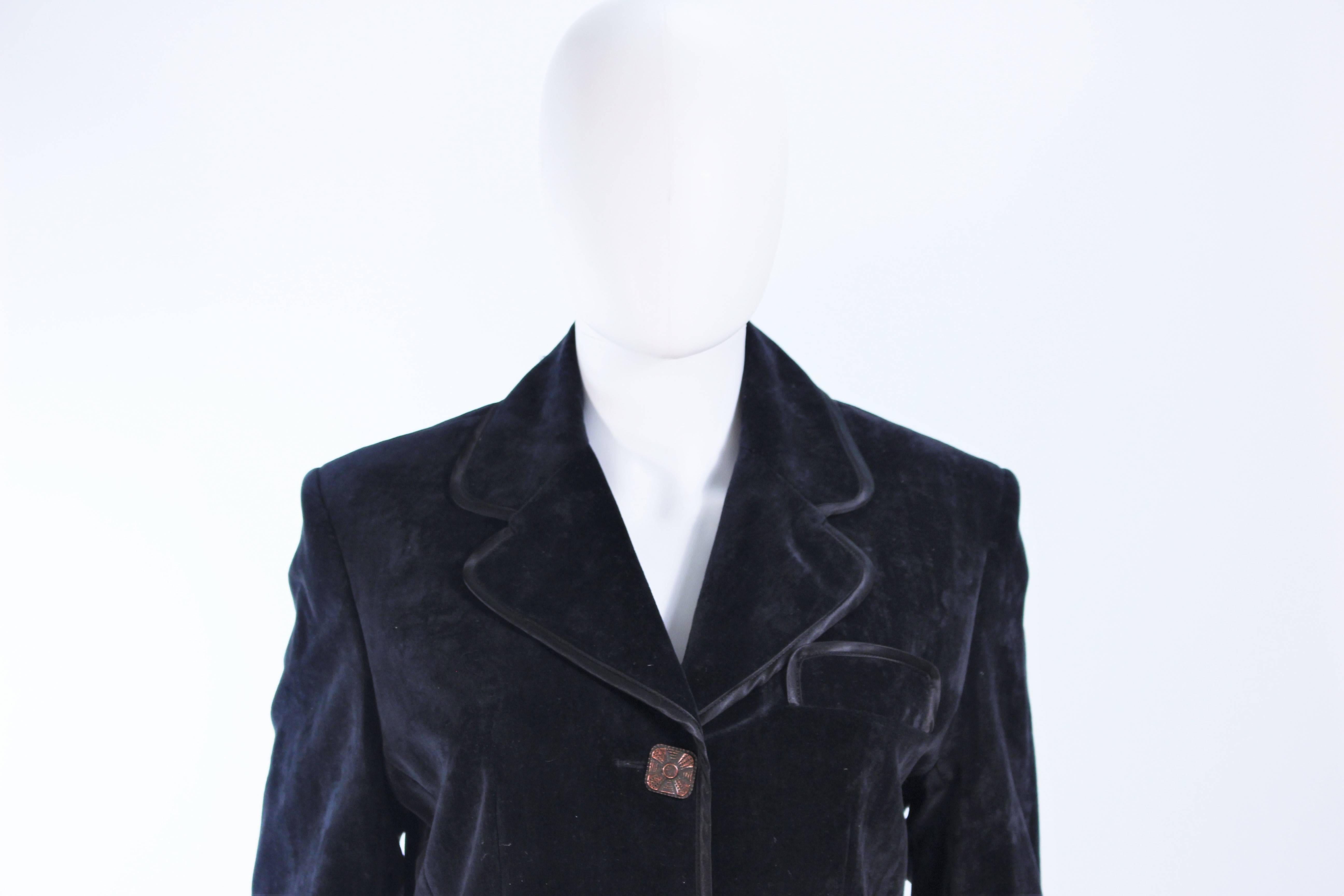 CHRISTIAN LACROIX Black Velvet Jacket with Silk Trim Size 40 In Excellent Condition For Sale In Los Angeles, CA