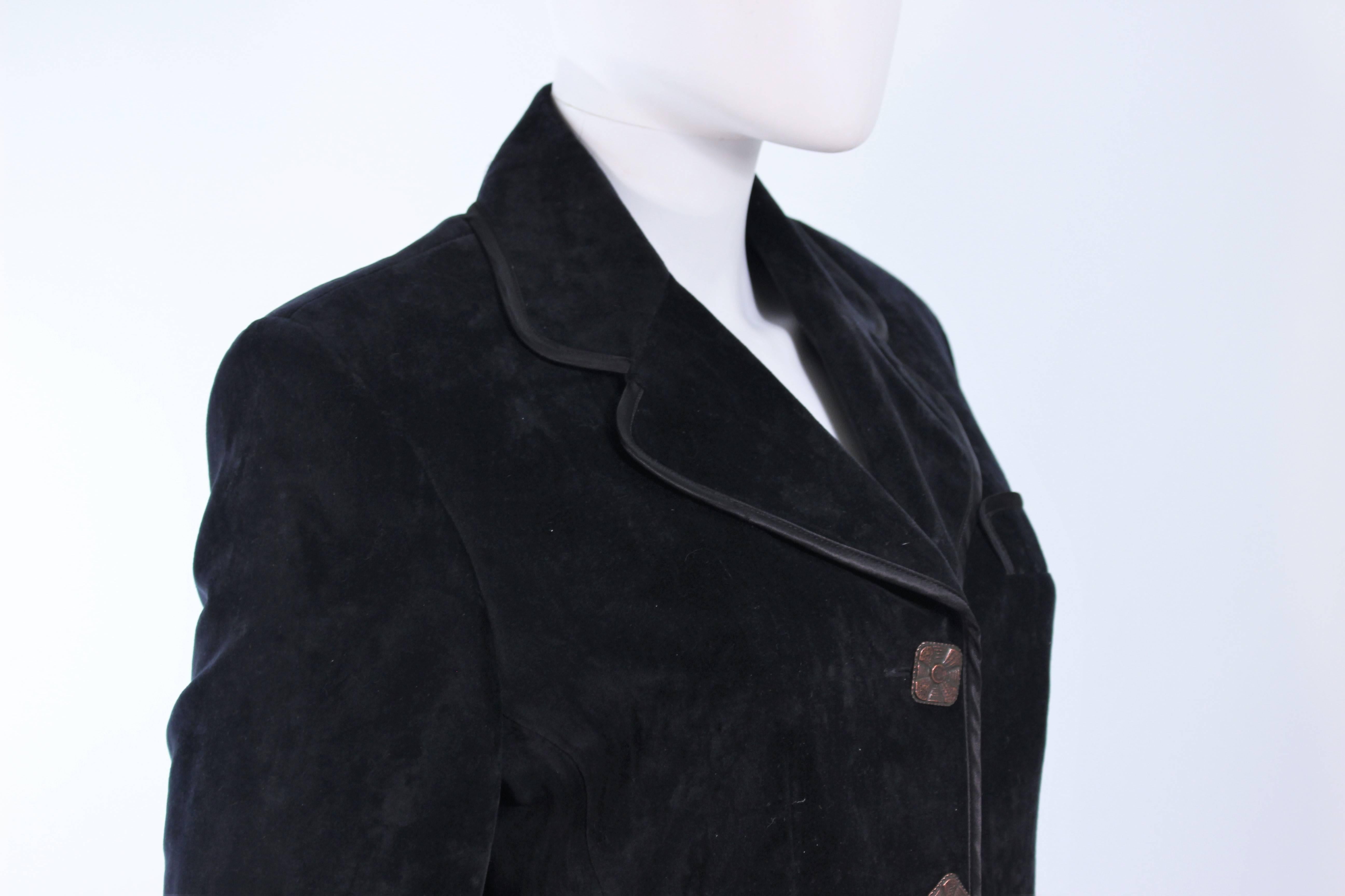 CHRISTIAN LACROIX Black Velvet Jacket with Silk Trim Size 40 For Sale 2