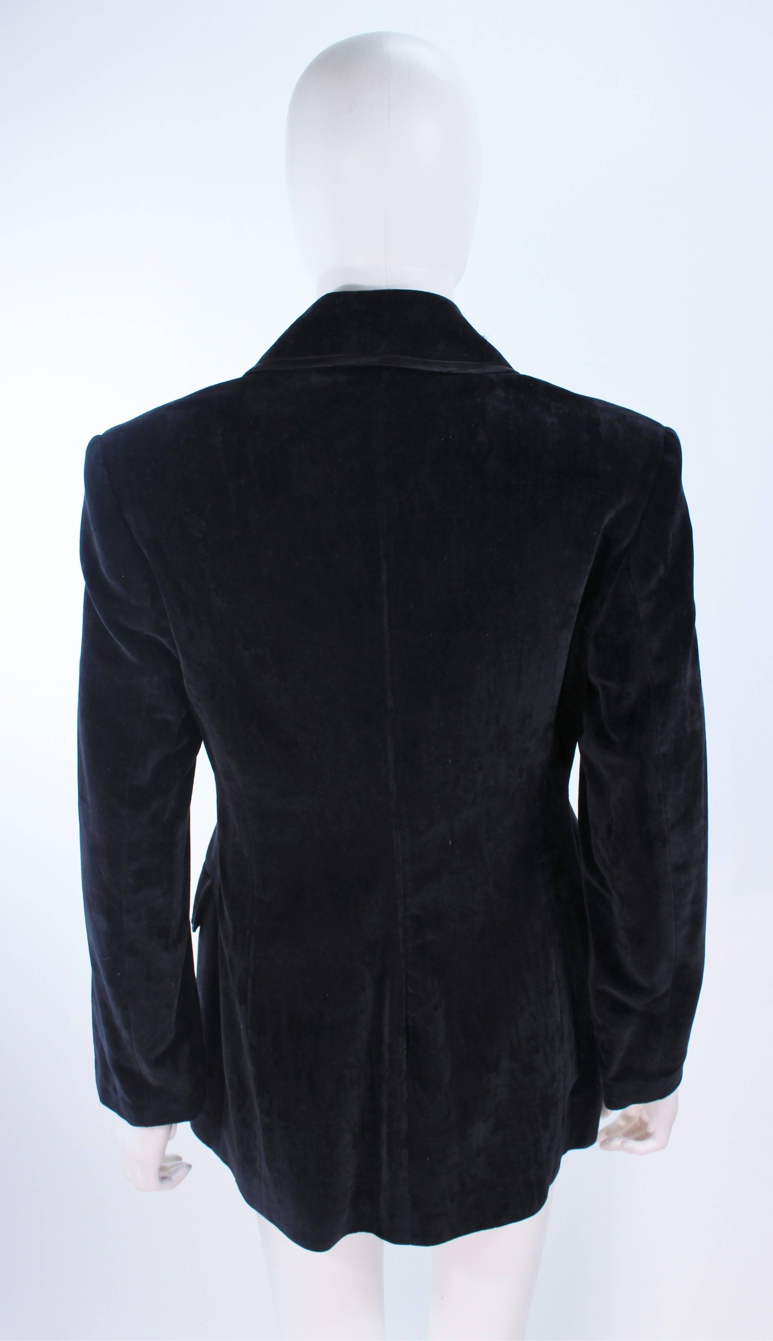 CHRISTIAN LACROIX Black Velvet Jacket with Silk Trim Size 40 For Sale 4
