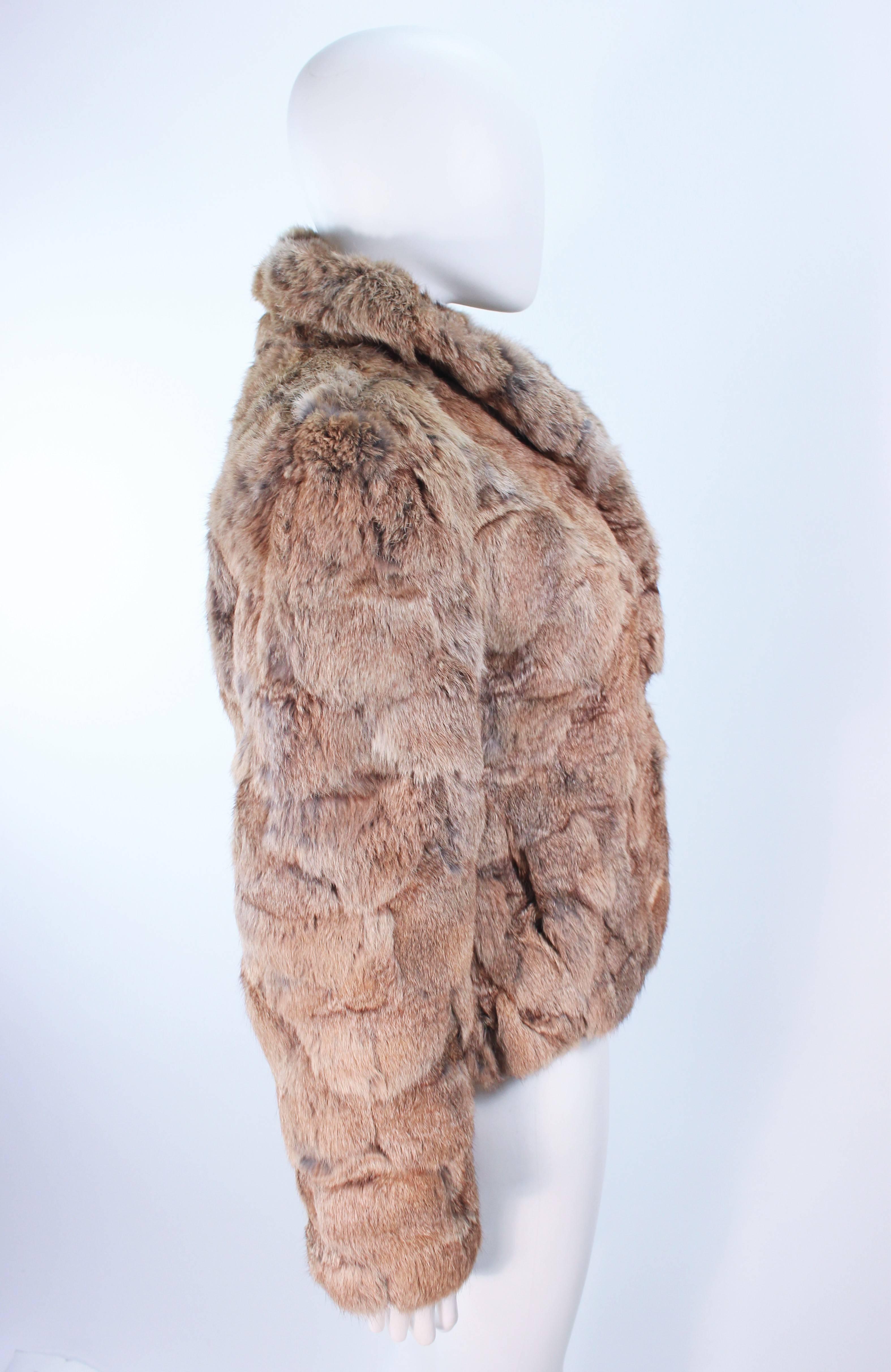 SERGIO VALENTE 1970's Chunky Rabbit Fur Jacket Size Medium In Excellent Condition For Sale In Los Angeles, CA