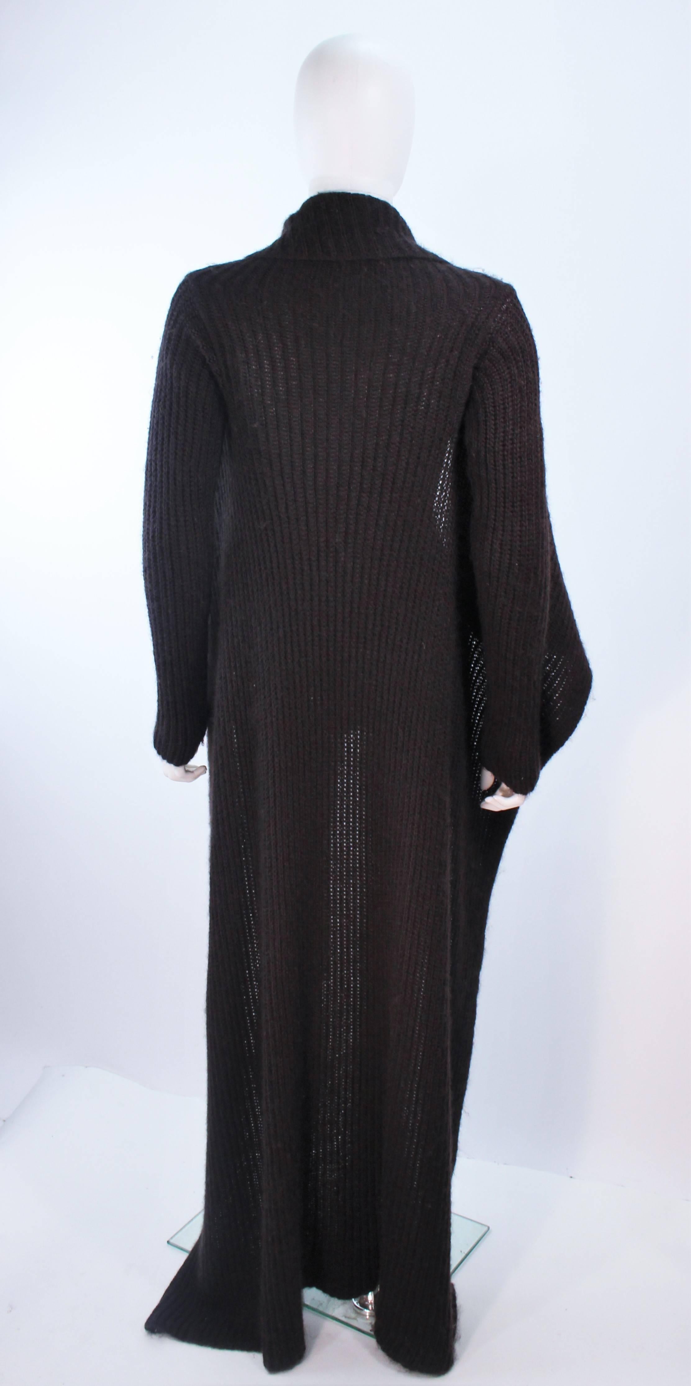 Women's RICK OWENS Brown Knit Draped Sweater Size Small For Sale