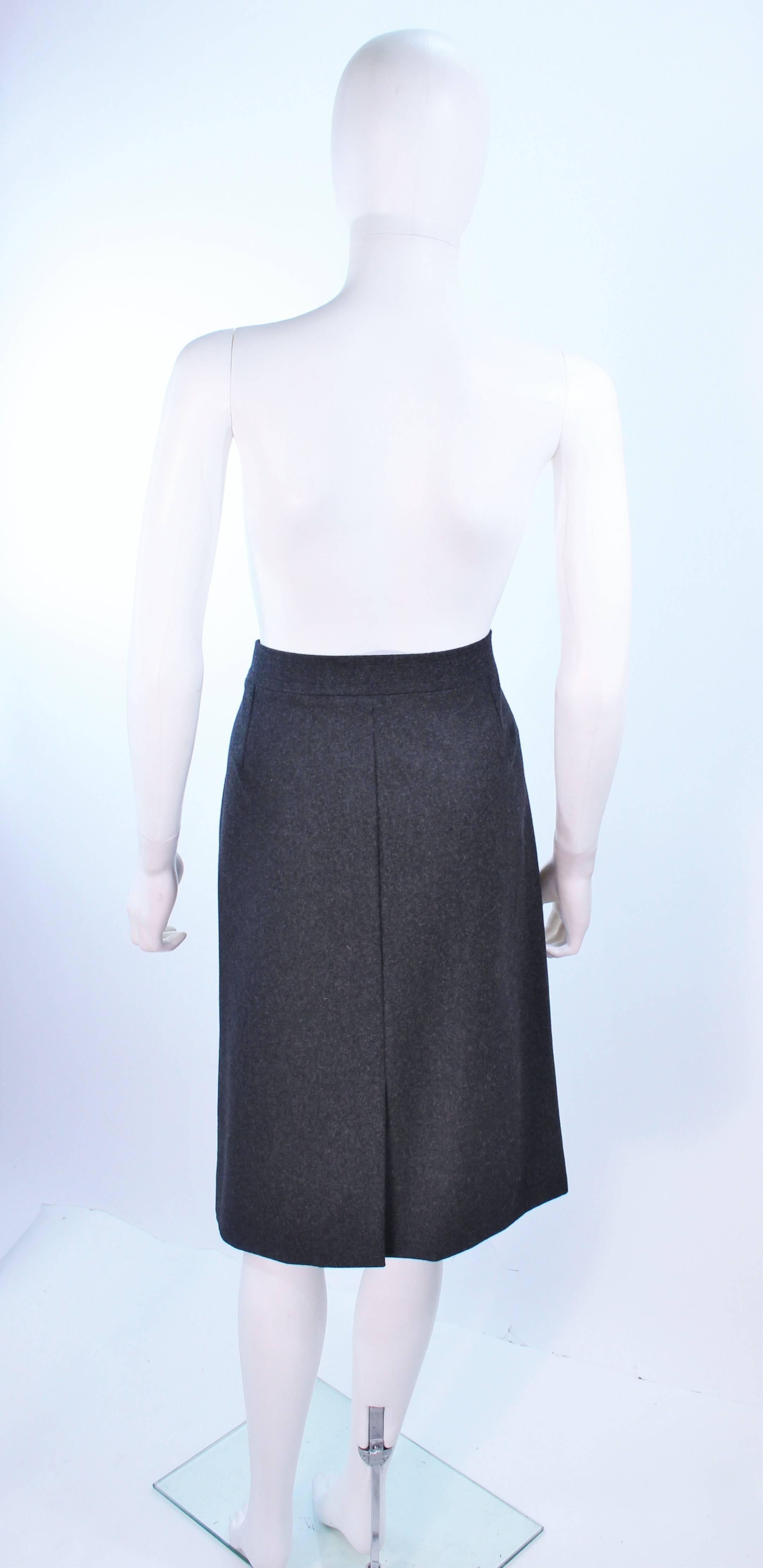 YVES SAINT LAURENT Charcoal Wool Pencil Skirt Size 46  1
