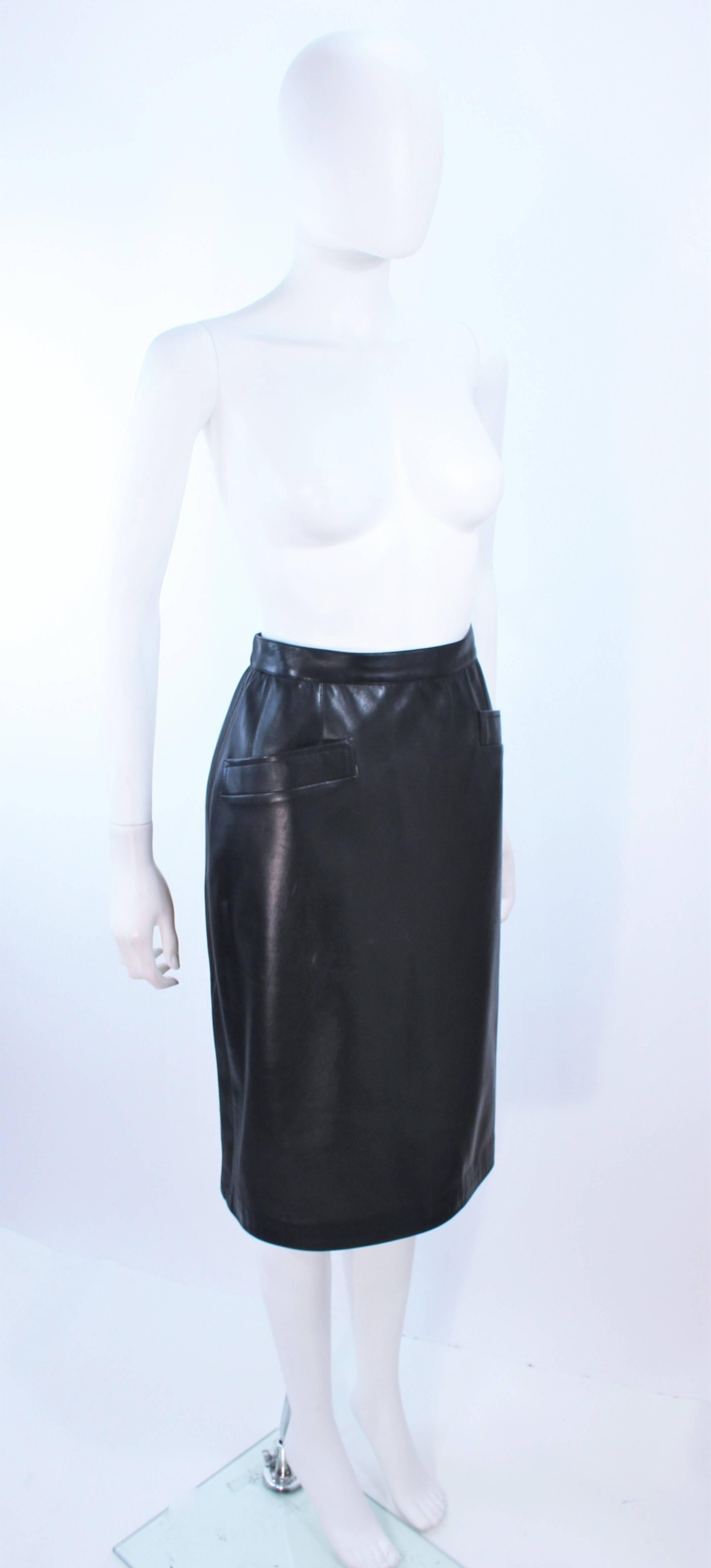ysl leather skirt