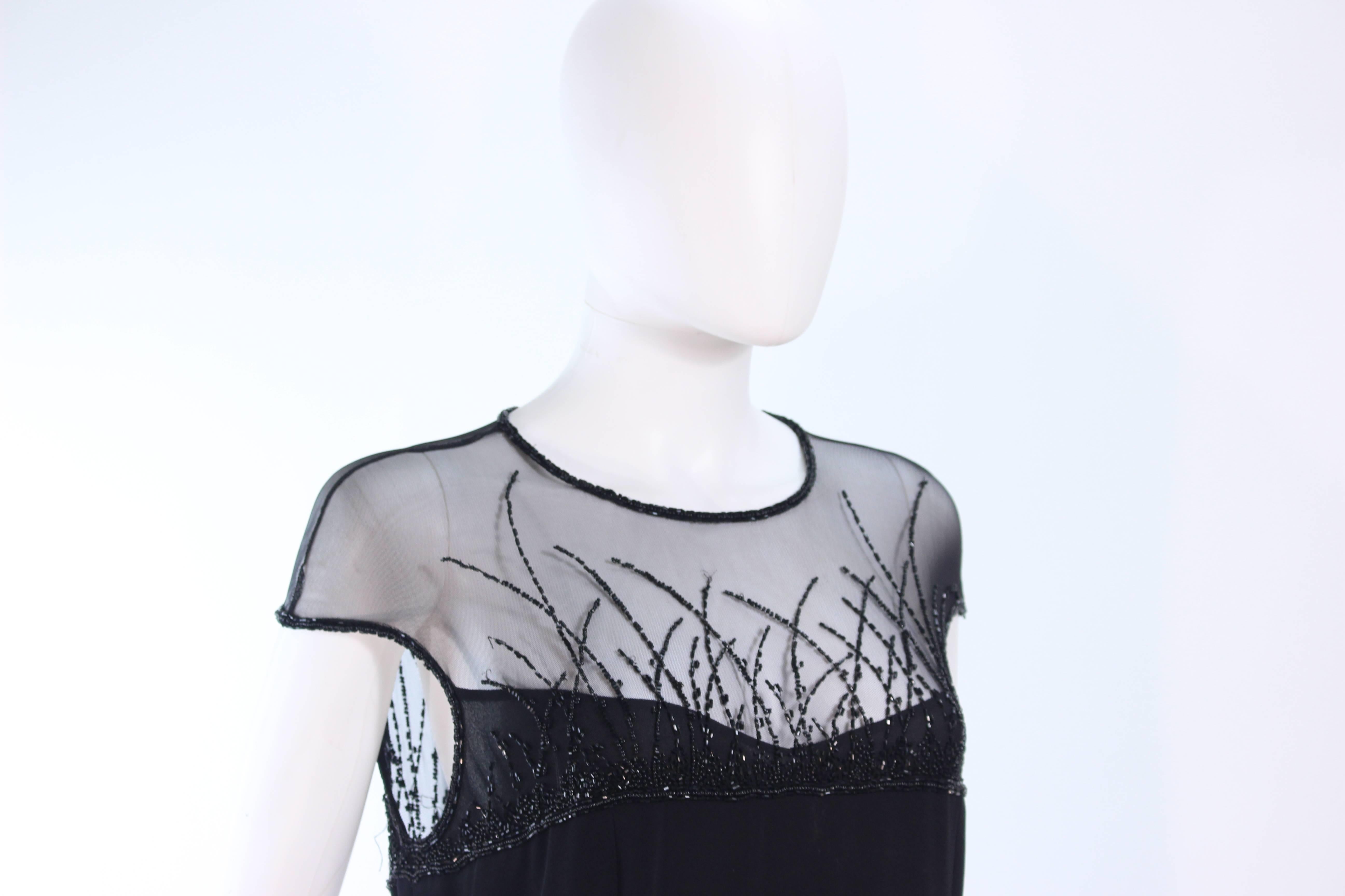 BOB MACKIE Black Sheer Beaded Gown Size 14 1