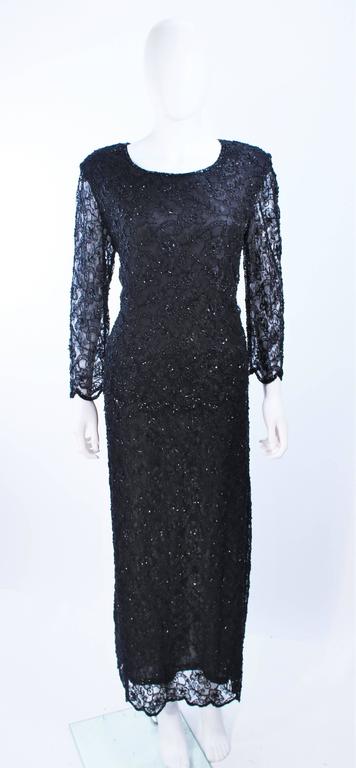 black usher dresses FRANK USHER 70s Black Chiffon Evening Dress