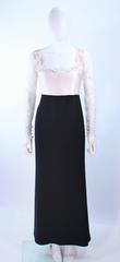 BADGLEY MISCHKA Black and White Lace Gown Size 8 10