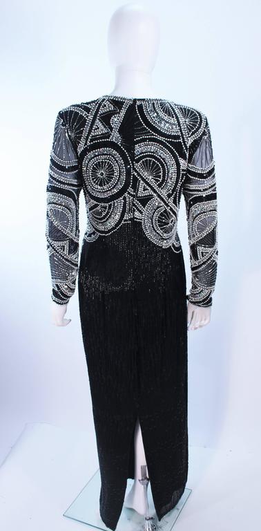 OLEG CASSINI 'Black Tie' Beaded Gown Size 6 For Sale at 1stDibs
