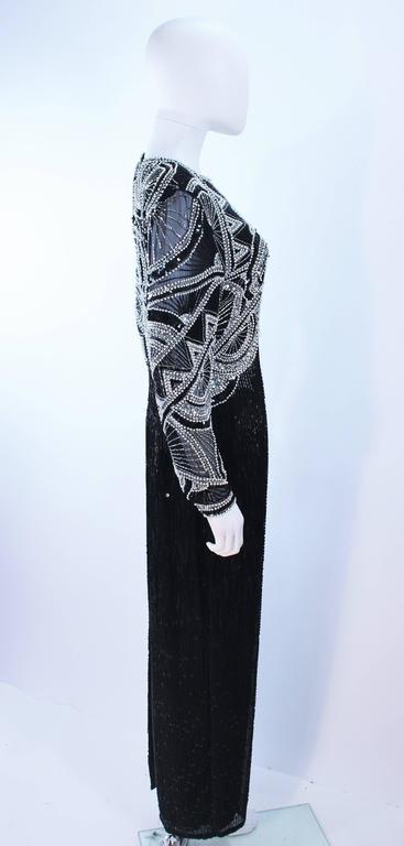 OLEG CASSINI 'Black Tie' Beaded Gown Size 6 For Sale at 1stDibs | black tie  oleg cassini vintage, oleg cassini dresses, black tie black gown