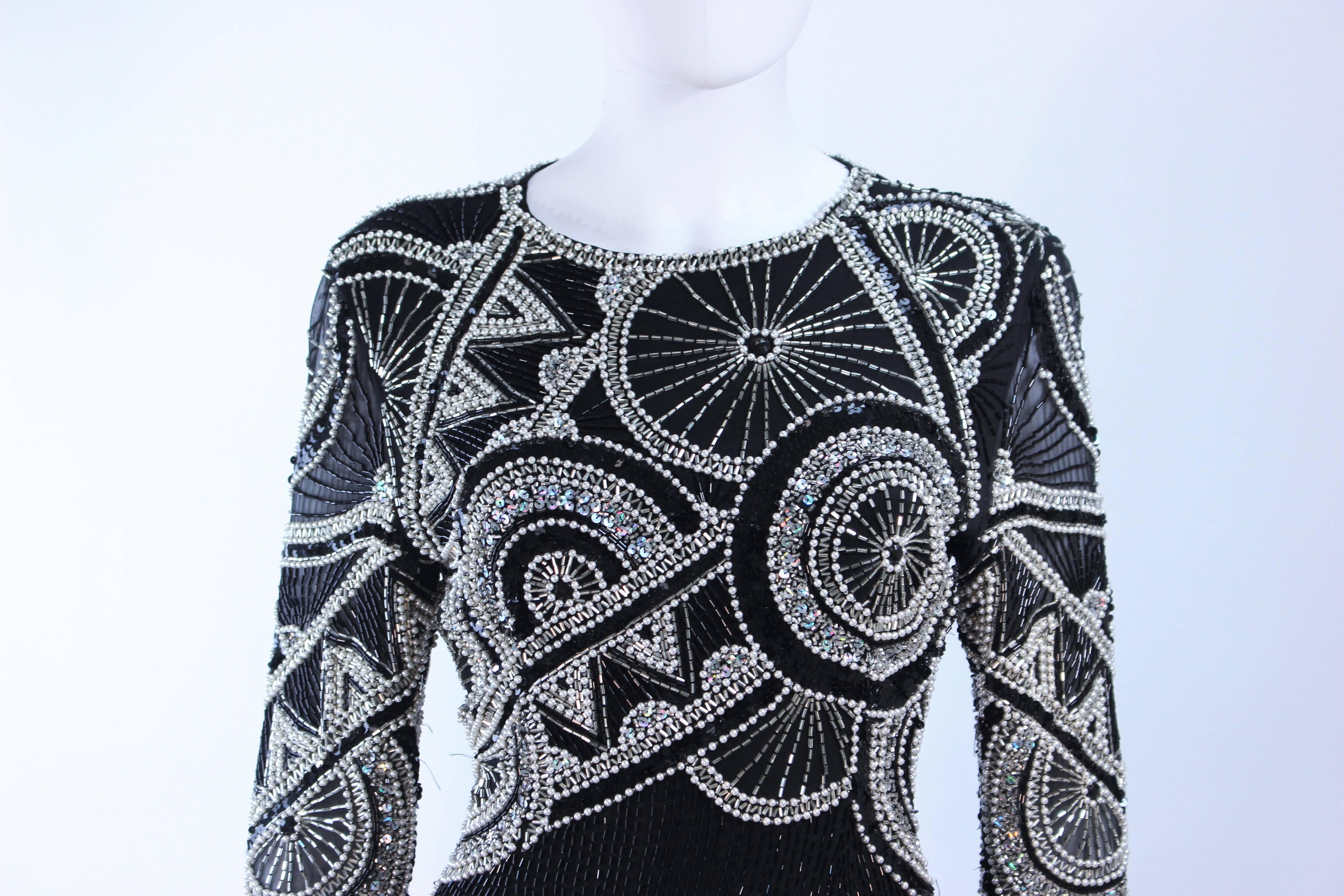 OLEG CASSINI 'Black Tie' Beaded Gown Size 6 For Sale at 1stDibs | black ...