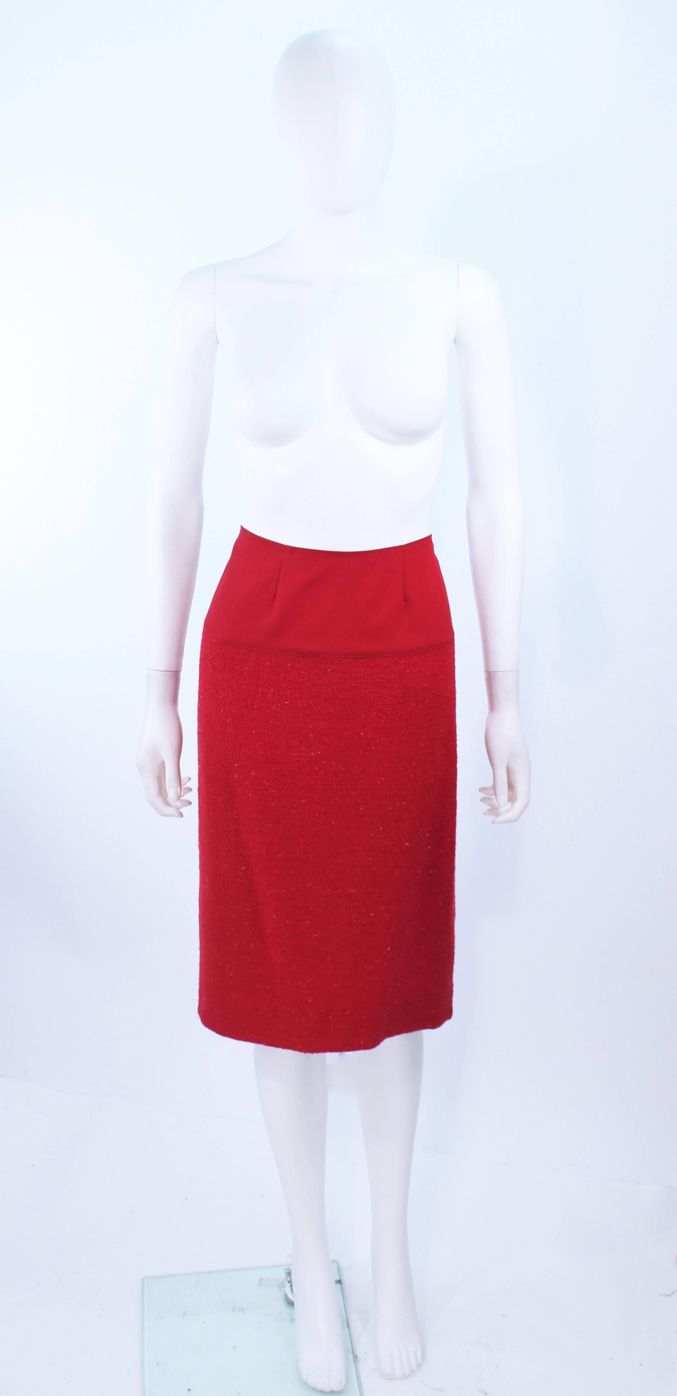 KARL LAGERFELD - Vestito con gonna in bouclè rosso taglia 14 in vendita 4