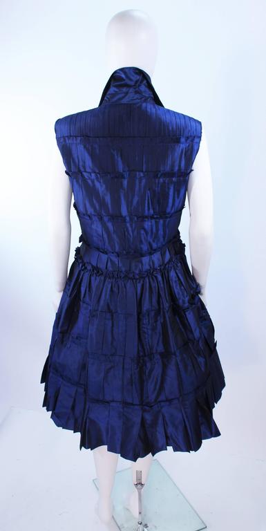 OSCAR DE LA RENTA Blue Silk Cocktail Dress Size 10 For Sale at 1stdibs