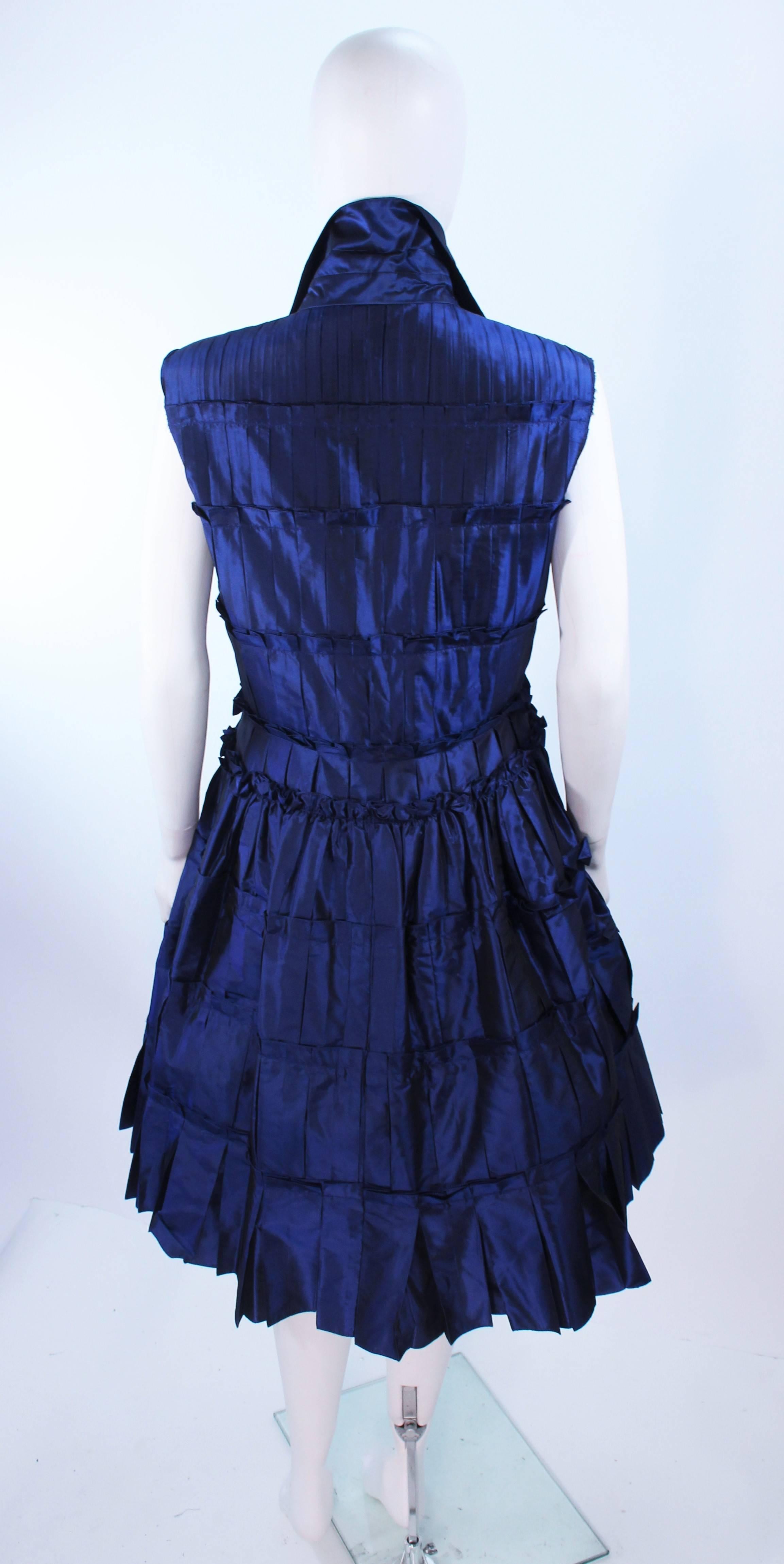 OSCAR DE LA RENTA Blue Silk Cocktail Dress Size 10 4