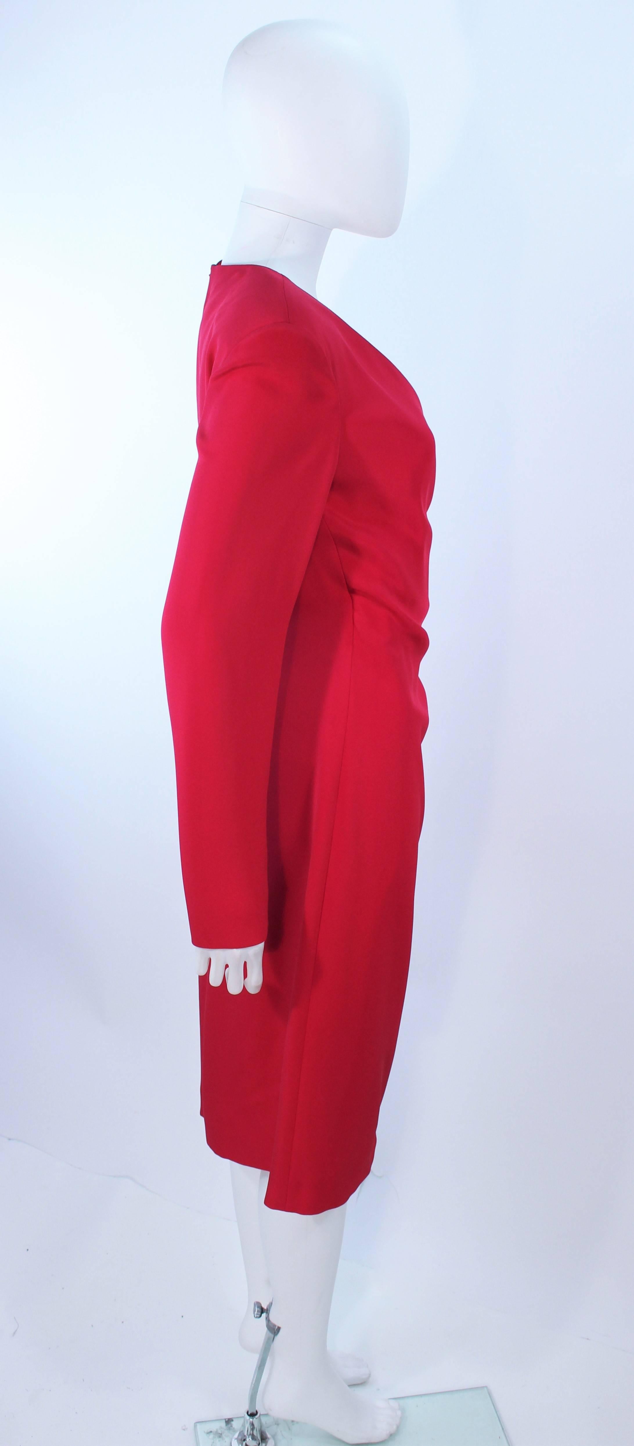 ARMANI Vestido de cóctel de seda drapeado magenta Talla 8 10 en venta 3