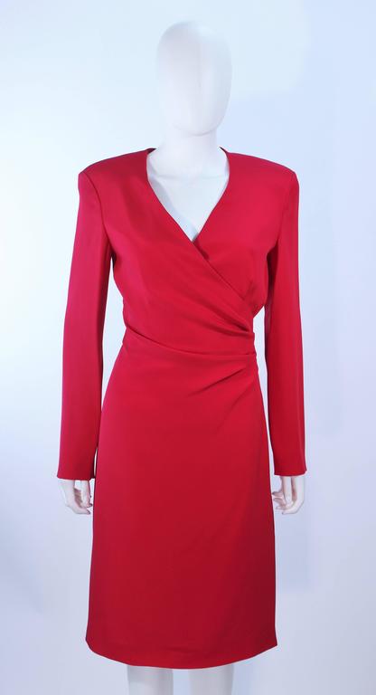 ARMANI Magenta Drape Silk Cocktail Dress Size 8 10 For Sale at 1stDibs