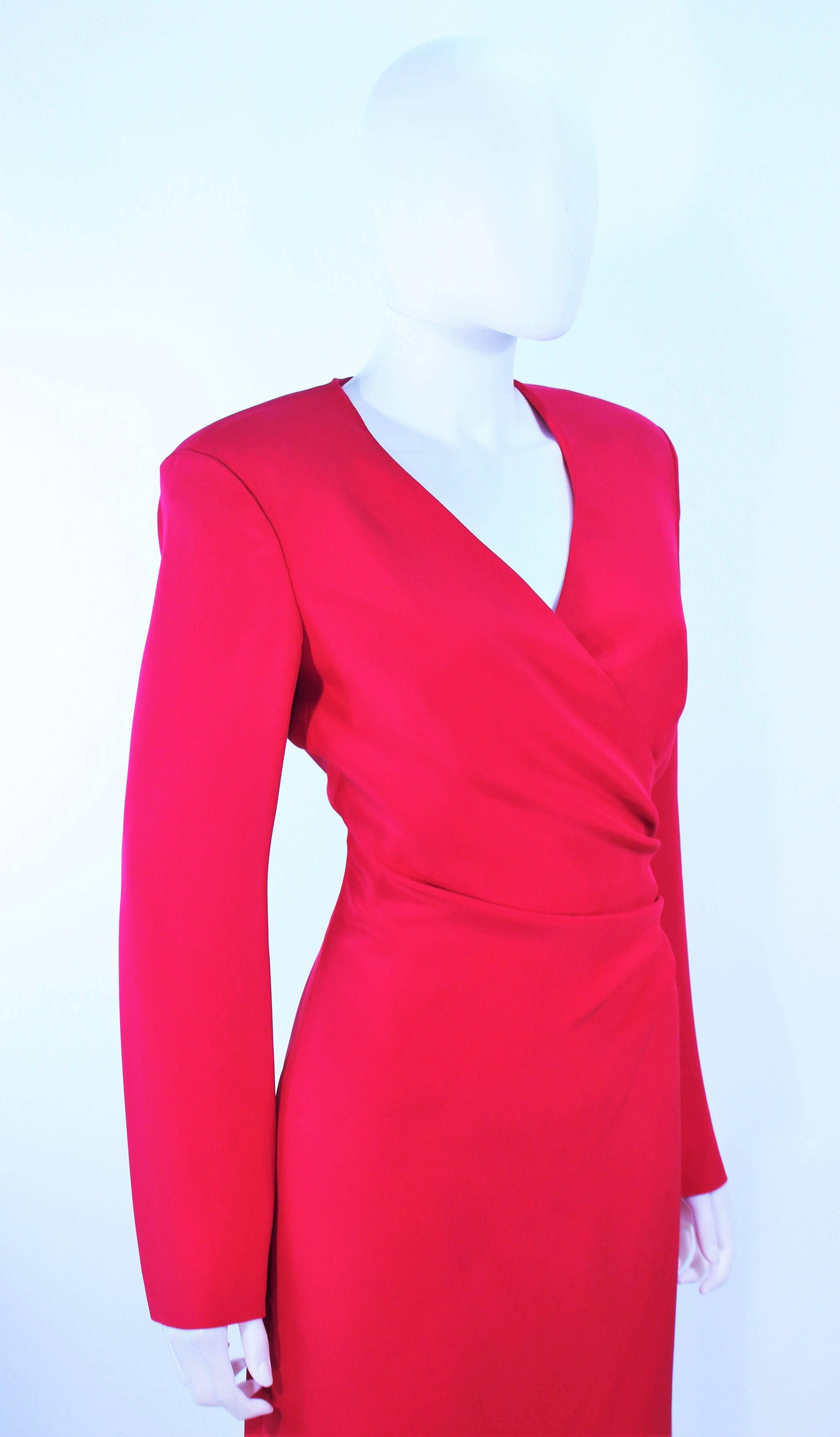 ARMANI Magenta Drape Silk Cocktail Dress Size 8 10 In Excellent Condition For Sale In Los Angeles, CA